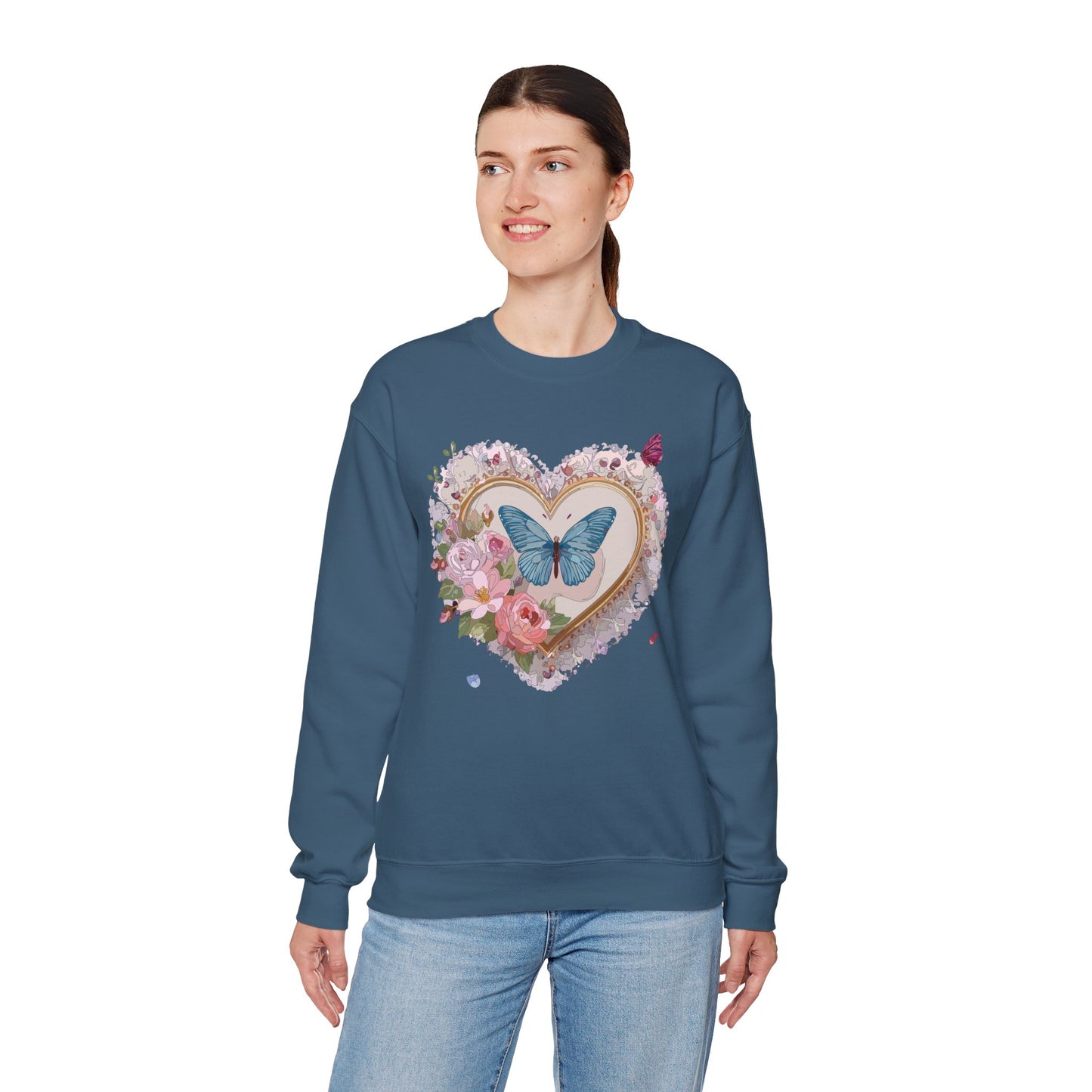Floral Heart Sweatshirt, Floral Love Sweatshirt, Valentine's Day Sweatshirt, Heart Floral Sweatshirt