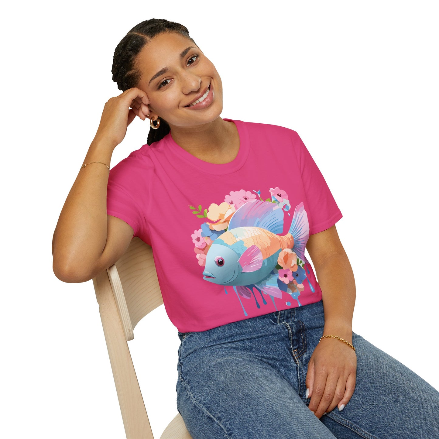 Fish Art Design Shirt, T Shirt with Fish, Graphic Shirt, Tee Shirt with Graphic Design, Shirt with Fish Graphic Art