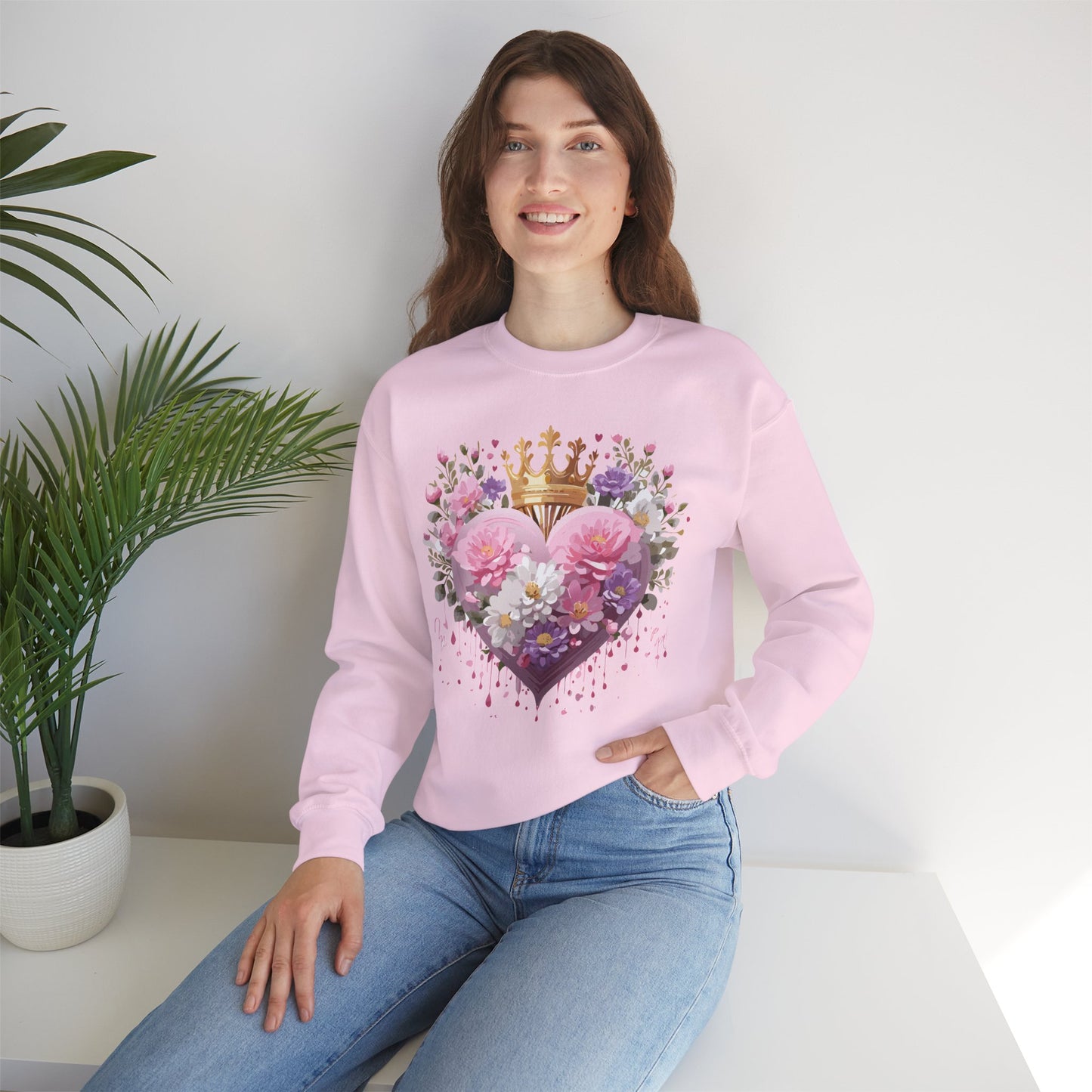 Floral Heart Sweatshirt, Floral Love Sweatshirt, Valentine's Day Sweatshirt, Heart Floral Sweatshirt