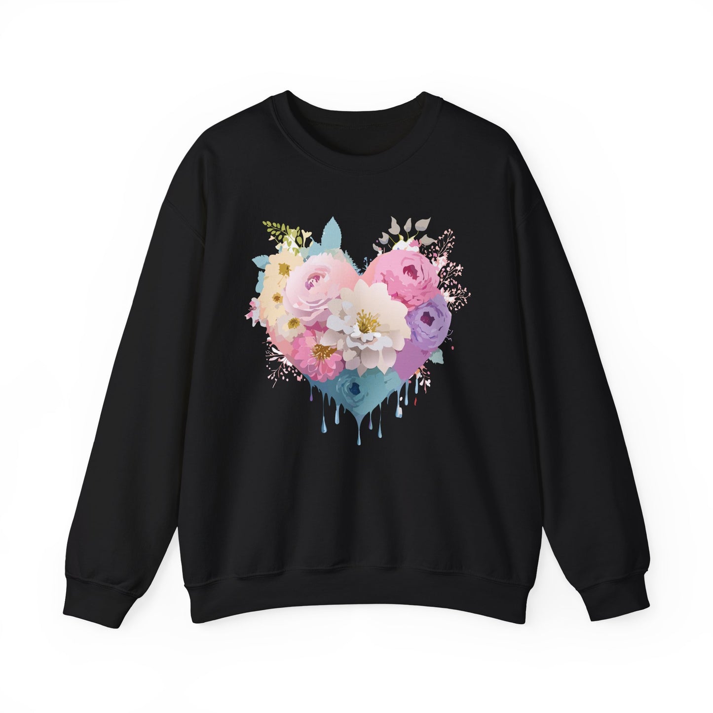 Floral Heart Sweatshirt, Floral Love Sweatshirt, Valentine's Day Sweatshirt, Heart Floral Sweatshirt