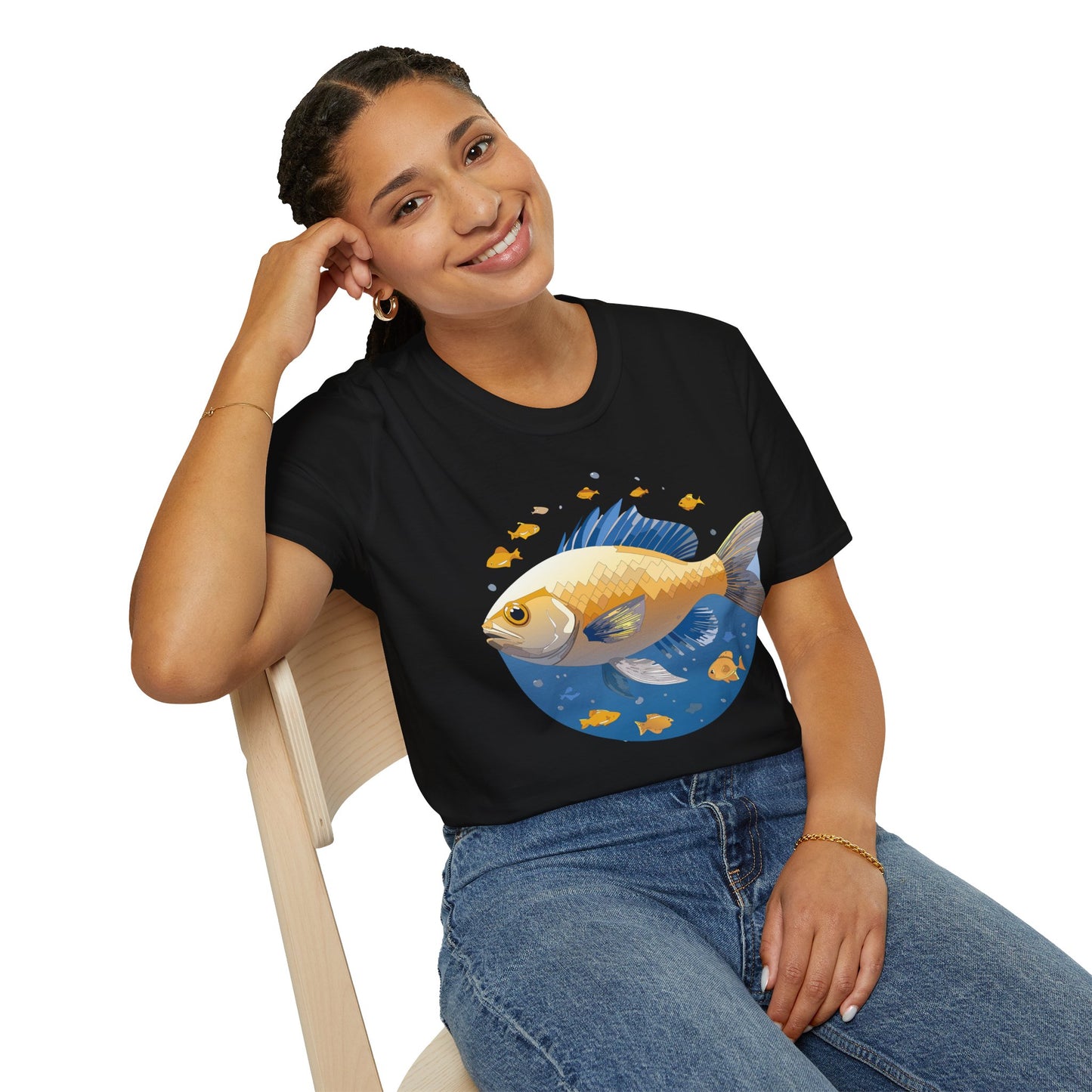 Fish Art Design Shirt, T Shirt with Fish, Graphic Shirt, Tee Shirt with Graphic Design, Shirt with Fish Graphic Art