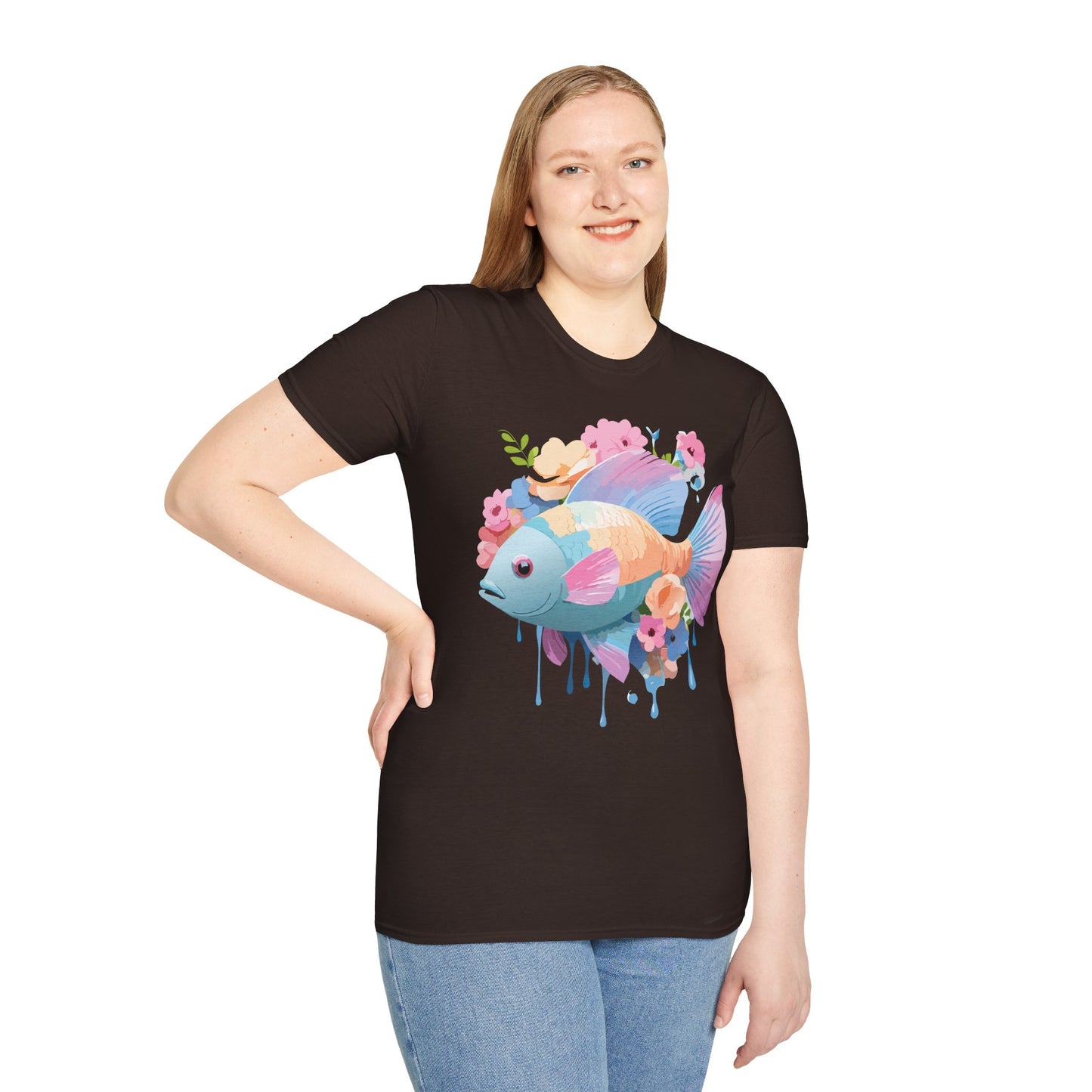 Fish Art Design Shirt, T Shirt with Fish, Graphic Shirt, Tee Shirt with Graphic Design, Shirt with Fish Graphic Art
