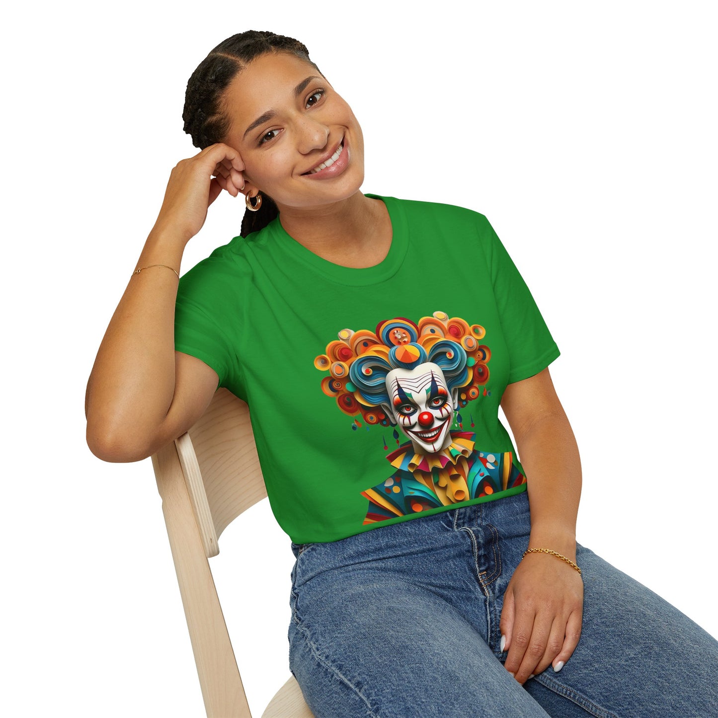Clown Shirt, T Shirt with Clown, Funny Man Shirt, Tee Shirt with Funny Man, Circus Shirt, Shirt with Circus, Scary Man Shirt, Shirt with Scary Man