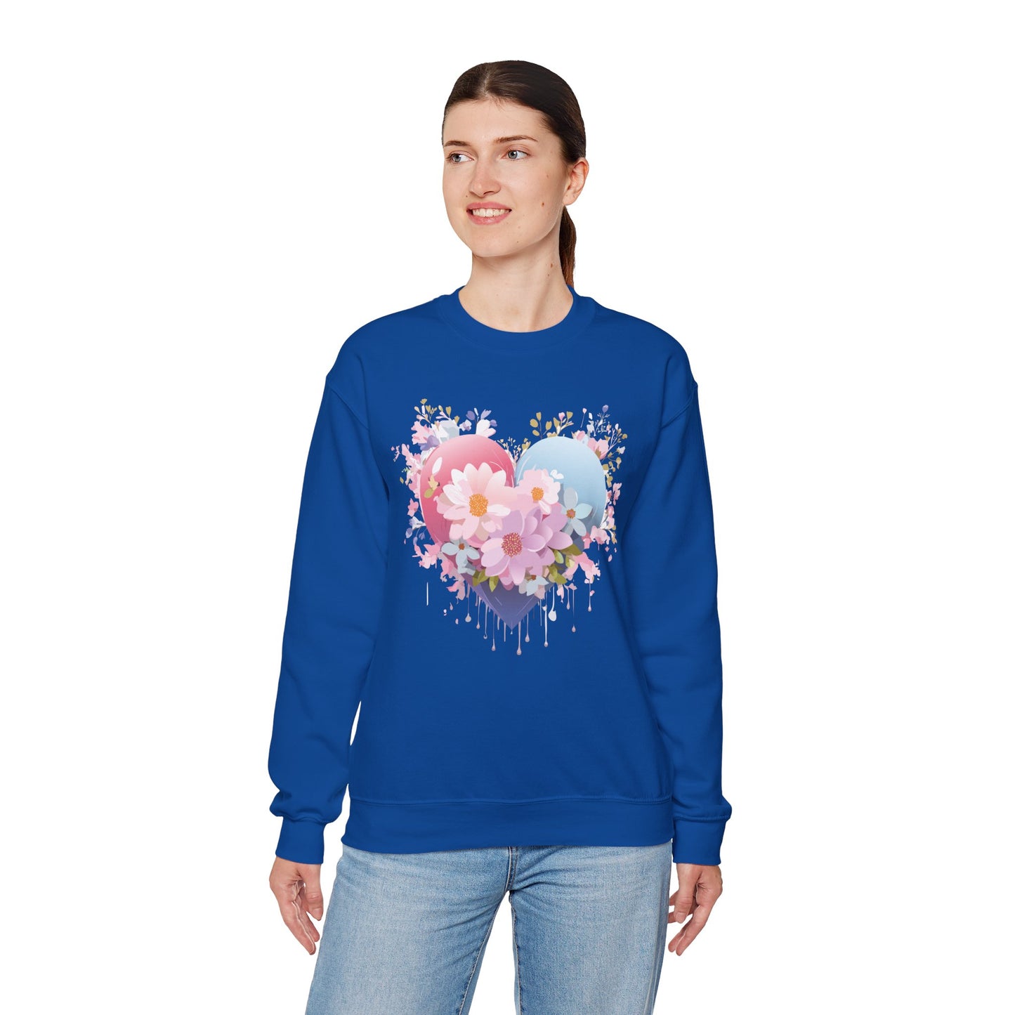 Floral Heart Sweatshirt, Floral Love Sweatshirt, Valentine's Day Sweatshirt, Heart Floral Sweatshirt