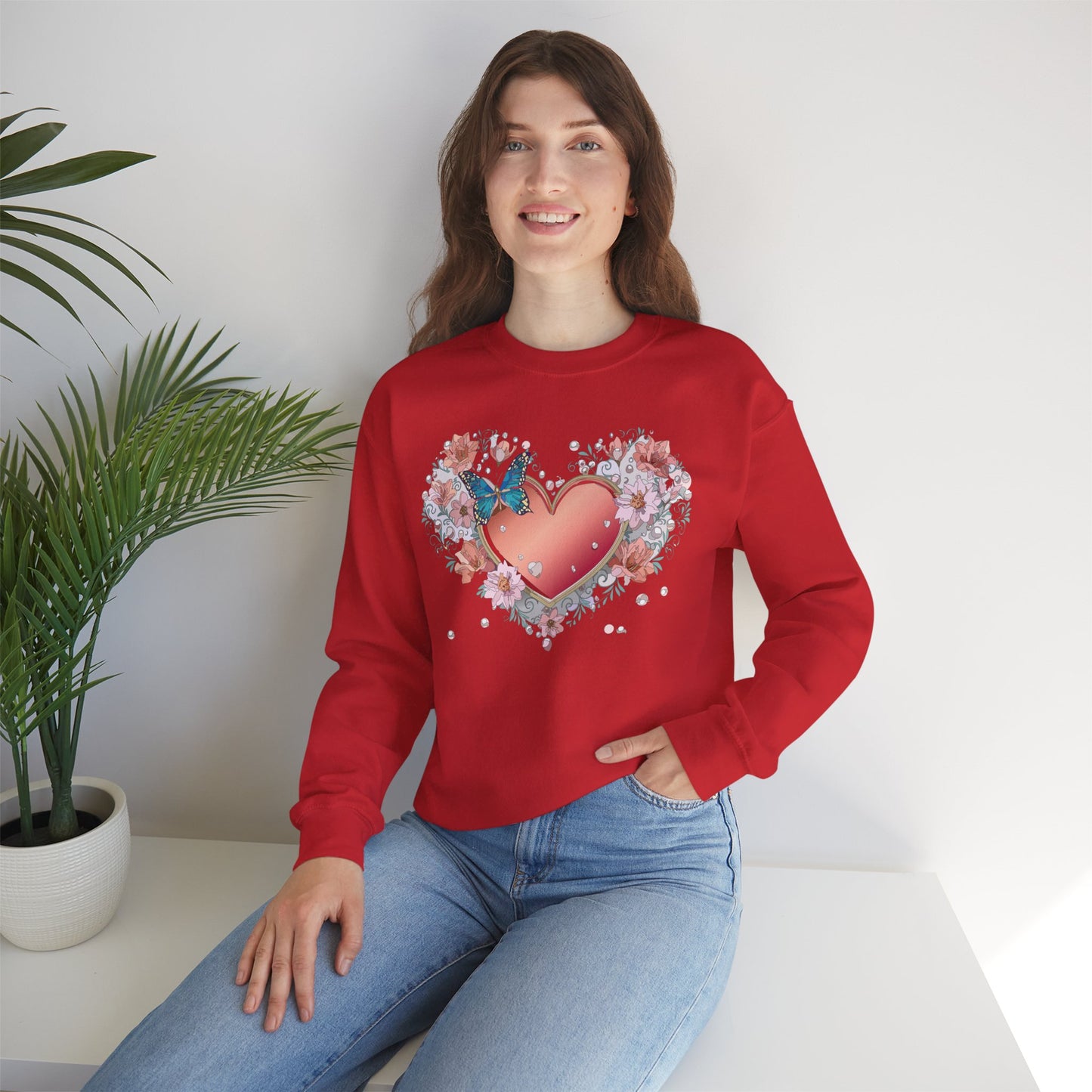 Floral Heart Sweatshirt, Floral Love Sweatshirt, Valentine's Day Sweatshirt, Heart Floral Sweatshirt