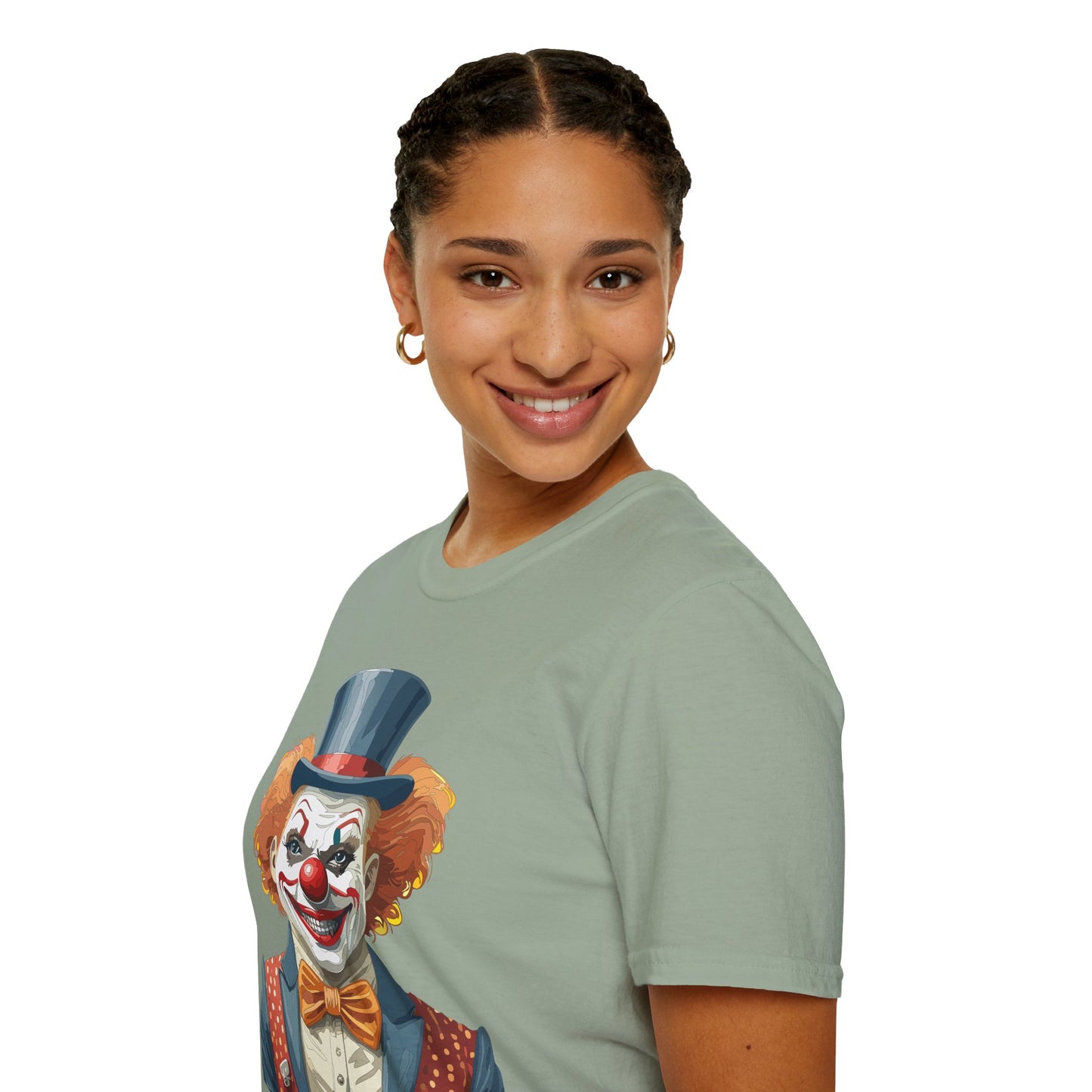 Clown Shirt, T Shirt with Clown, Funny Man Shirt, Tee Shirt with Funny Man, Circus Shirt, Shirt with Circus, Scary Man Shirt, Shirt with Scary Man