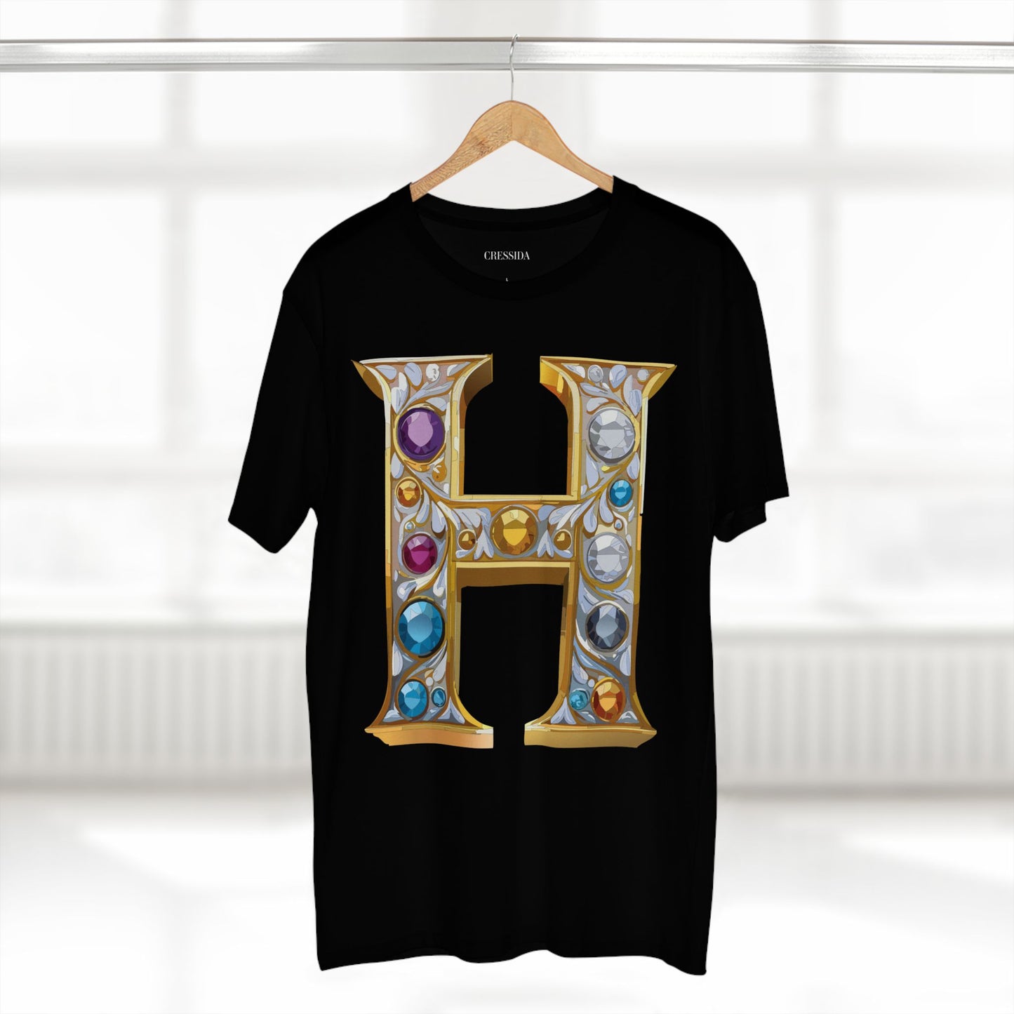 Letter Shirt, Shirt with Letters, Tee Shirt with Gold Letters