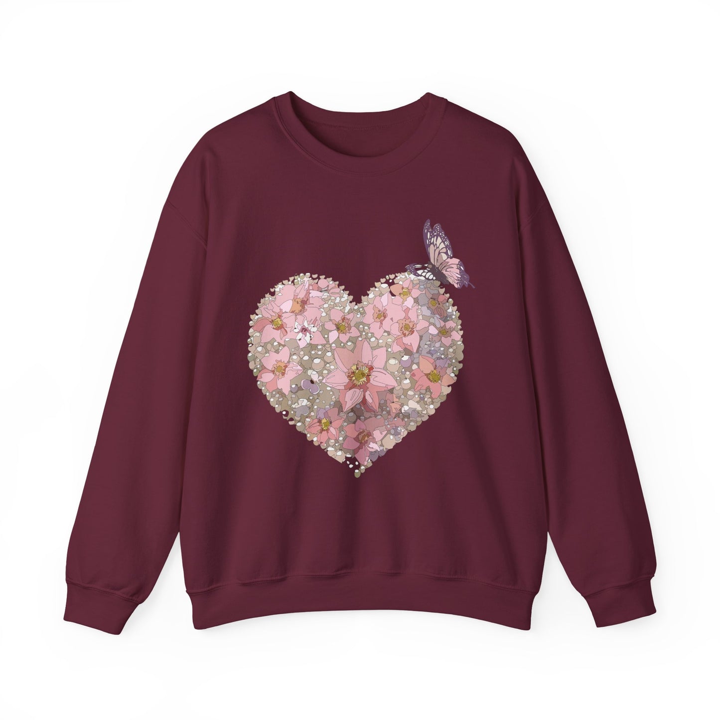 Floral Heart Sweatshirt, Floral Love Sweatshirt, Valentine's Day Sweatshirt, Heart Floral Sweatshirt