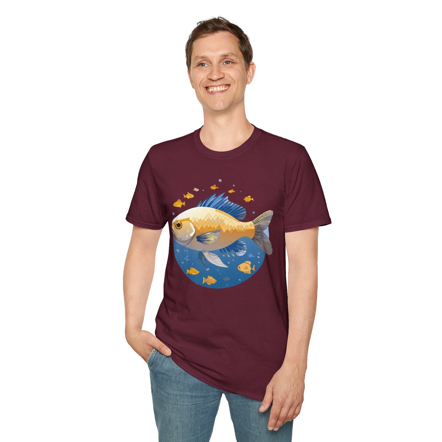 Fish Art Design Shirt, T Shirt with Fish, Graphic Shirt, Tee Shirt with Graphic Design, Shirt with Fish Graphic Art