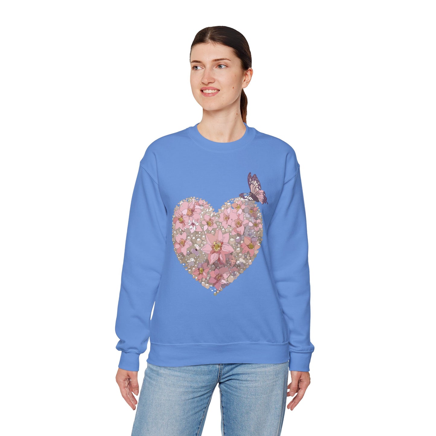 Floral Heart Sweatshirt, Floral Love Sweatshirt, Valentine's Day Sweatshirt, Heart Floral Sweatshirt