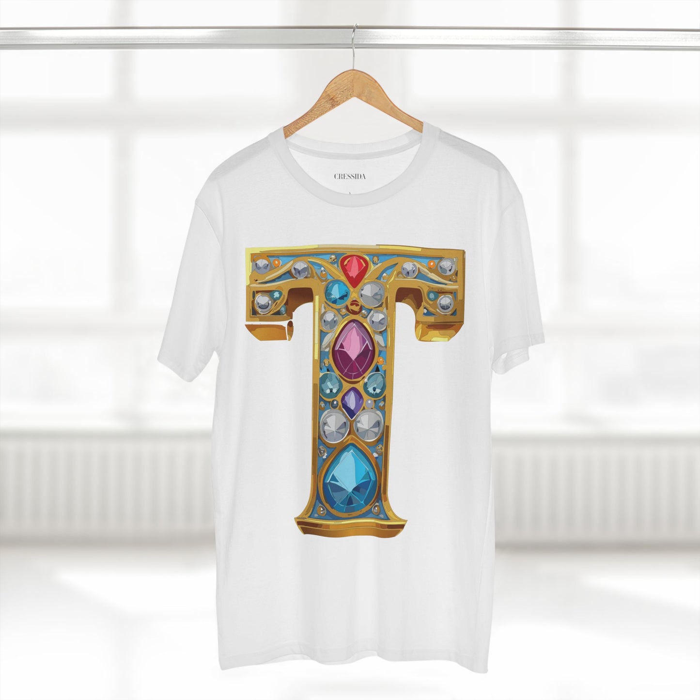 Letter Shirt, Shirt with Letters, Tee Shirt with Gold Letters
