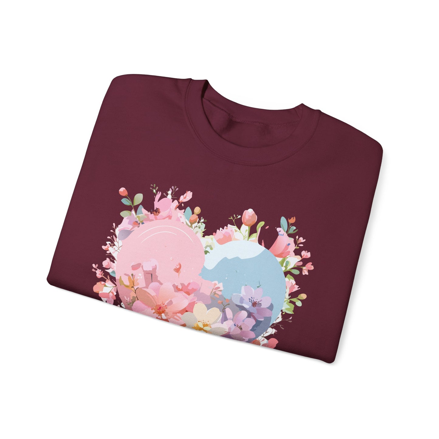 Floral Heart Sweatshirt, Floral Love Sweatshirt, Valentine's Day Sweatshirt, Heart Floral Sweatshirt