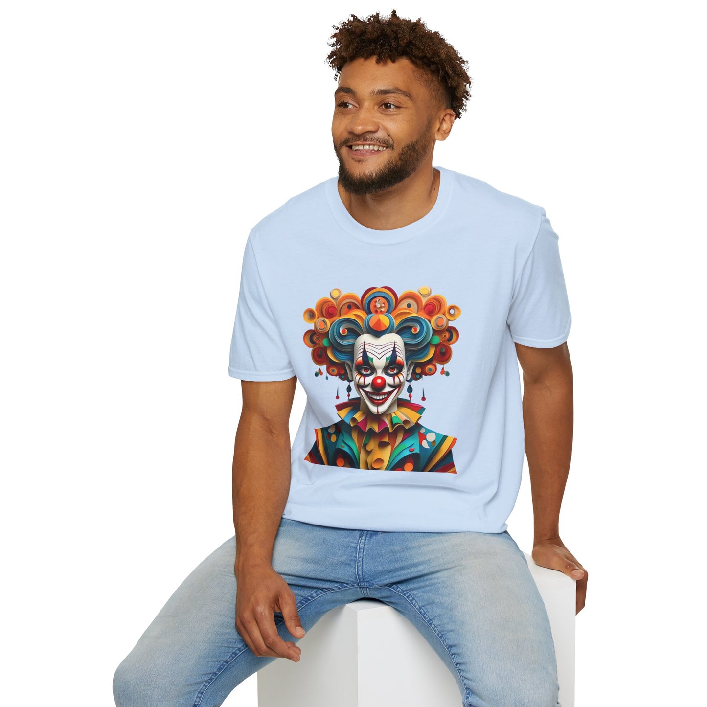 Clown Shirt, T Shirt with Clown, Funny Man Shirt, Tee Shirt with Funny Man, Circus Shirt, Shirt with Circus, Scary Man Shirt, Shirt with Scary Man