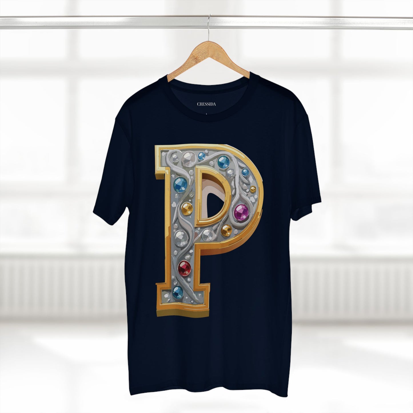 Letter Shirt, Shirt with Letters, Tee Shirt with Gold Letters