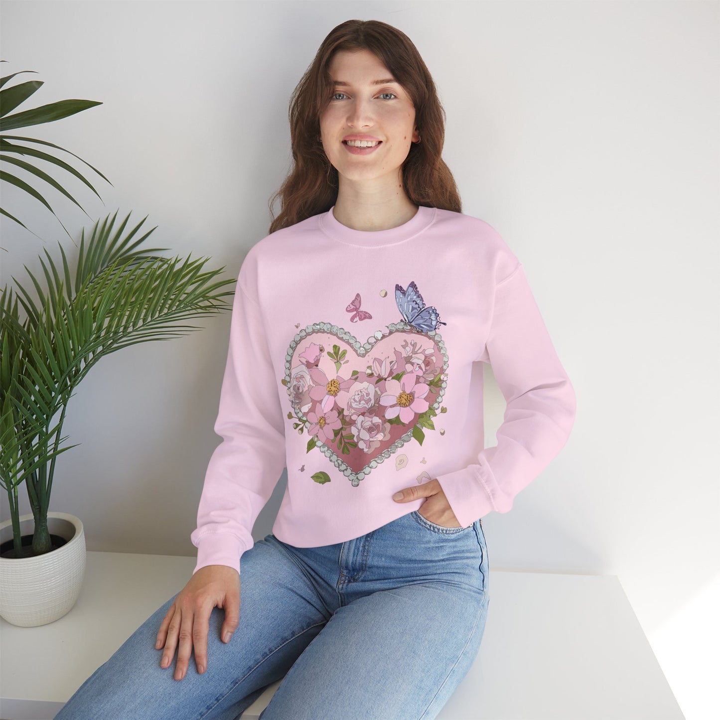 Floral Heart Sweatshirt, Floral Love Sweatshirt, Valentine's Day Sweatshirt, Heart Floral Sweatshirt