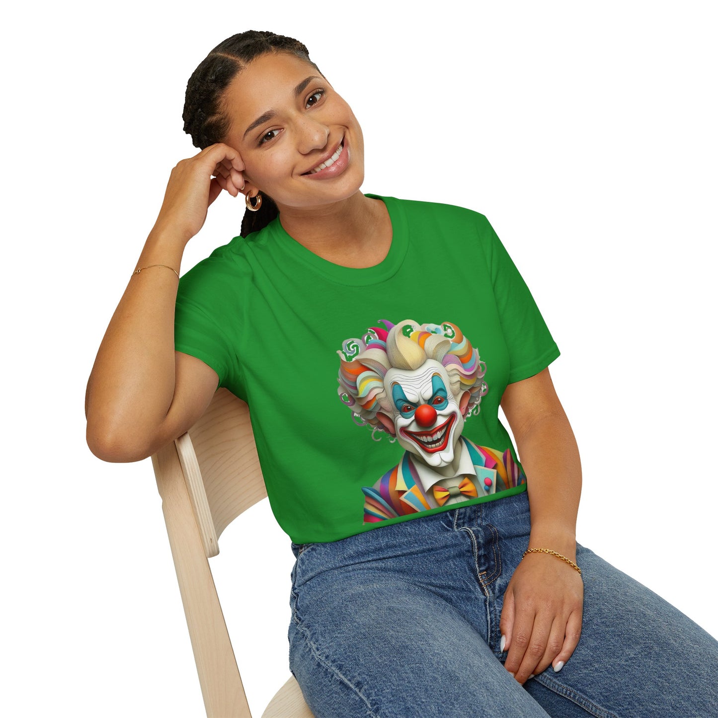 Clown Shirt, T Shirt with Clown, Funny Man Shirt, Tee Shirt with Funny Man, Circus Shirt, Shirt with Circus, Scary Man Shirt, Shirt with Scary Man