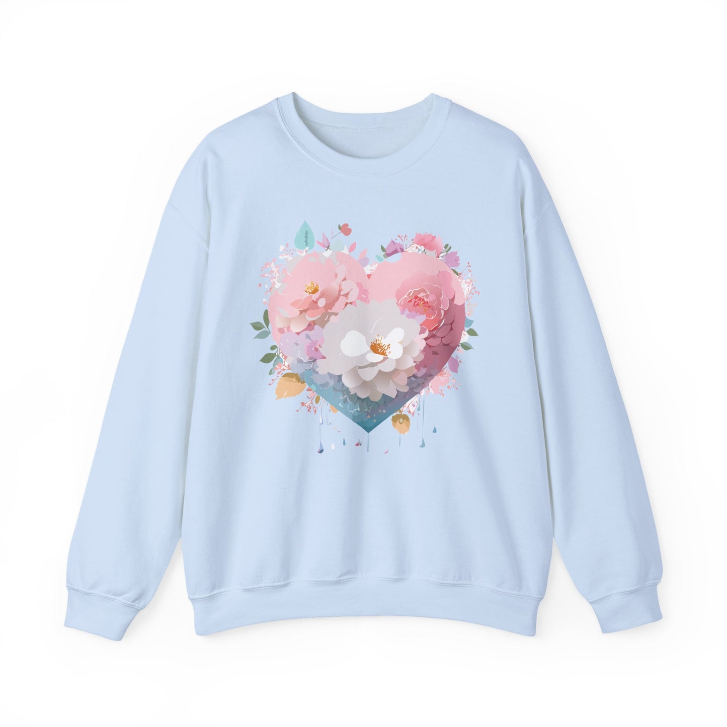 Floral Heart Sweatshirt, Floral Love Sweatshirt, Valentine's Day Sweatshirt, Heart Floral Sweatshirt