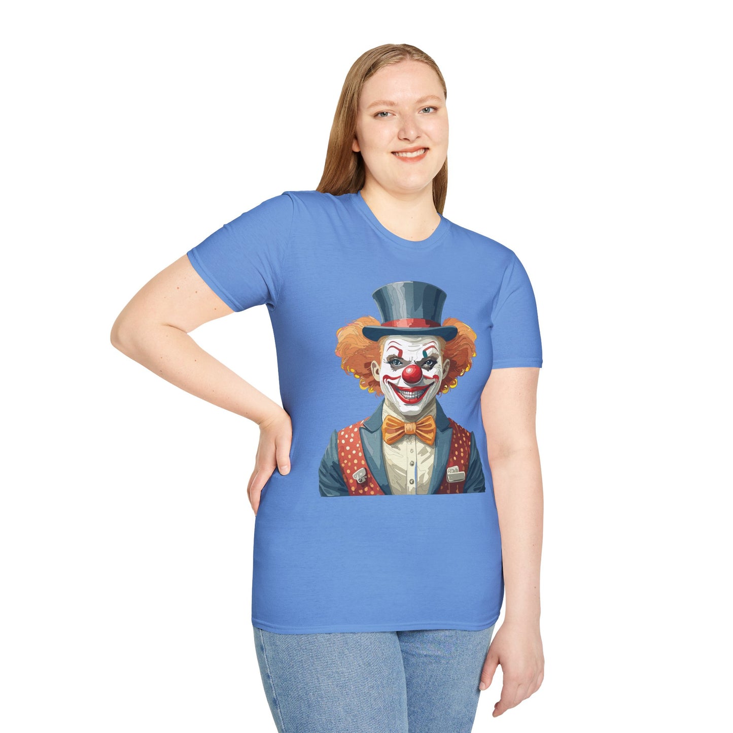 Clown Shirt, T Shirt with Clown, Funny Man Shirt, Tee Shirt with Funny Man, Circus Shirt, Shirt with Circus, Scary Man Shirt, Shirt with Scary Man