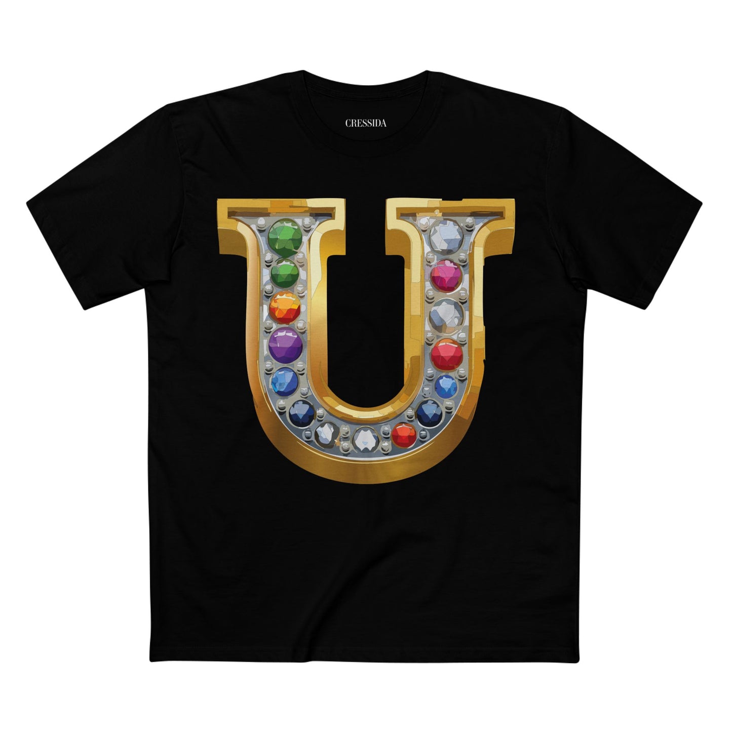 Letter Shirt, Shirt with Letters, Tee Shirt with Gold Letters