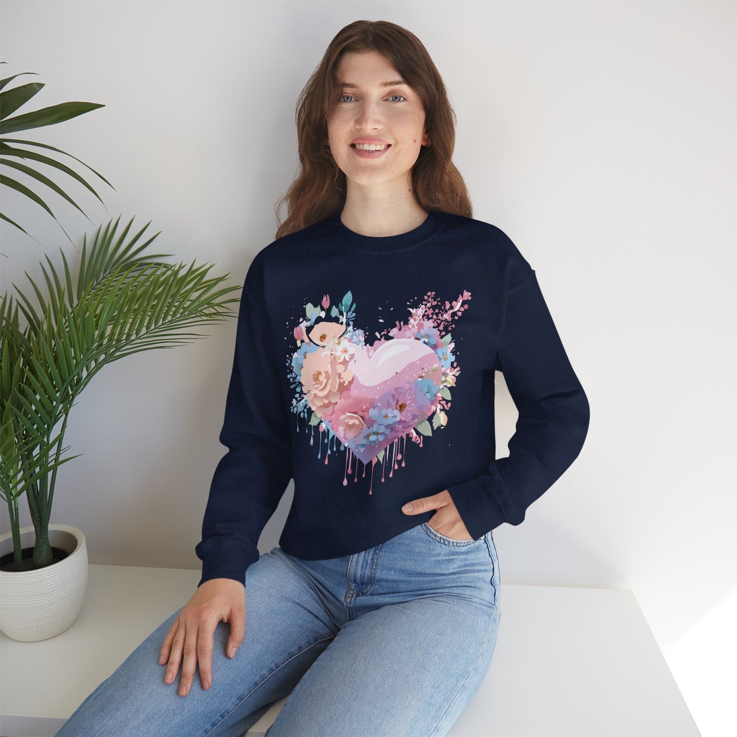 Floral Heart Sweatshirt, Floral Love Sweatshirt, Valentine's Day Sweatshirt, Heart Floral Sweatshirt