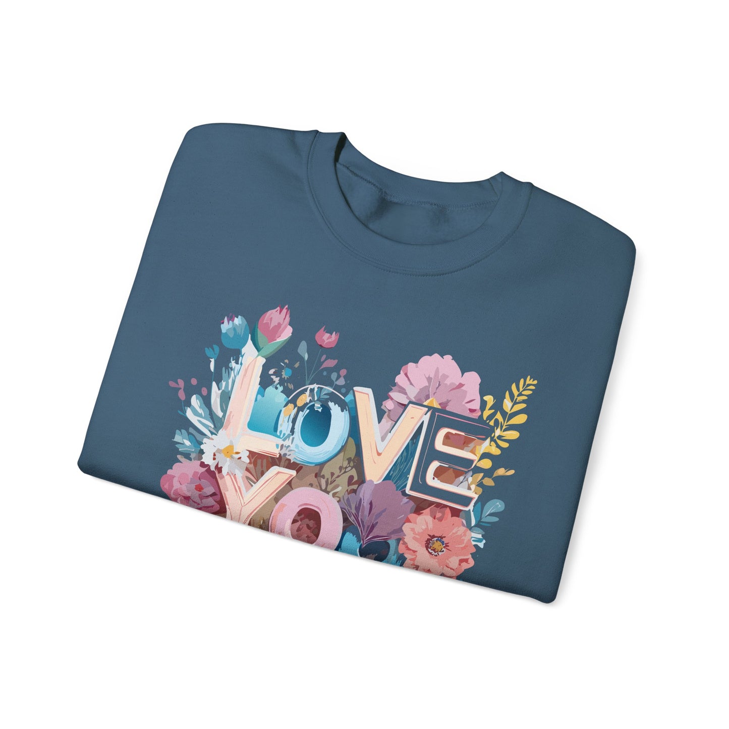 Floral Love Sweatshirt, Valentine's Day Sweatshirt, Love Flower Sweatshirt