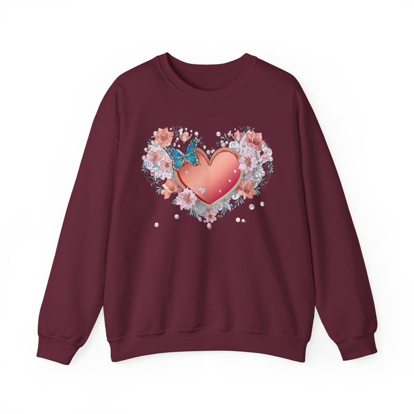 Floral Heart Sweatshirt, Floral Love Sweatshirt, Valentine's Day Sweatshirt, Heart Floral Sweatshirt
