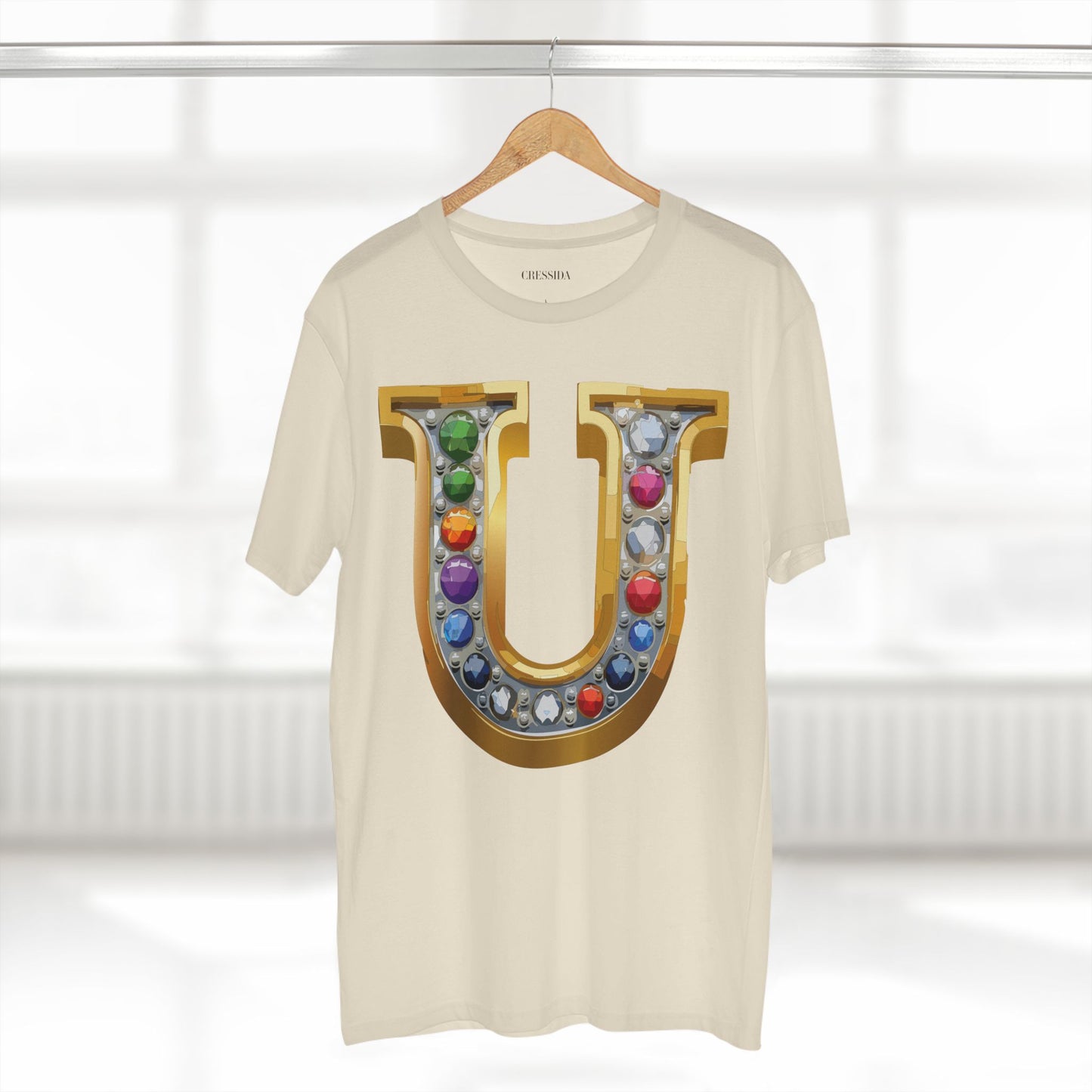 Letter Shirt, Shirt with Letters, Tee Shirt with Gold Letters