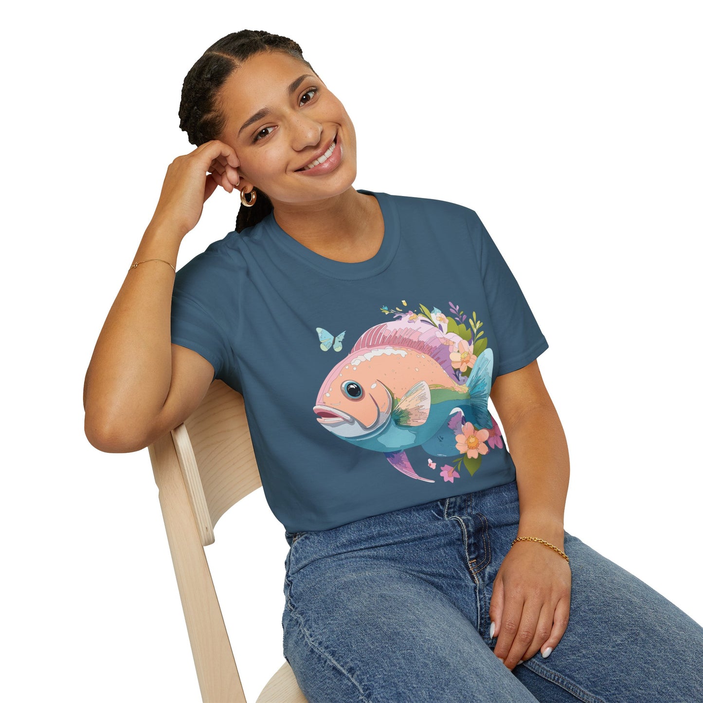 Fish Art Design Shirt, T Shirt with Fish, Graphic Shirt, Tee Shirt with Graphic Design, Shirt with Fish Graphic Art