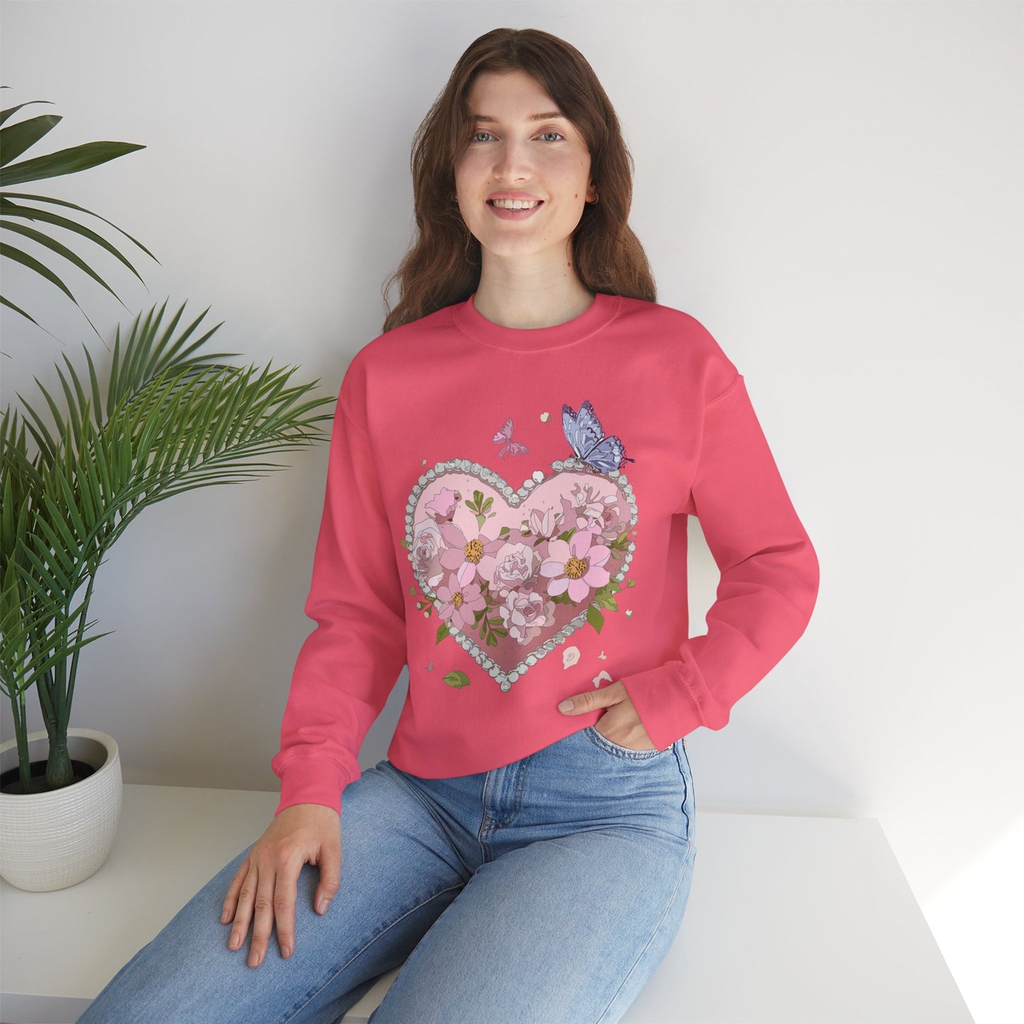 Floral Heart Sweatshirt, Floral Love Sweatshirt, Valentine's Day Sweatshirt, Heart Floral Sweatshirt