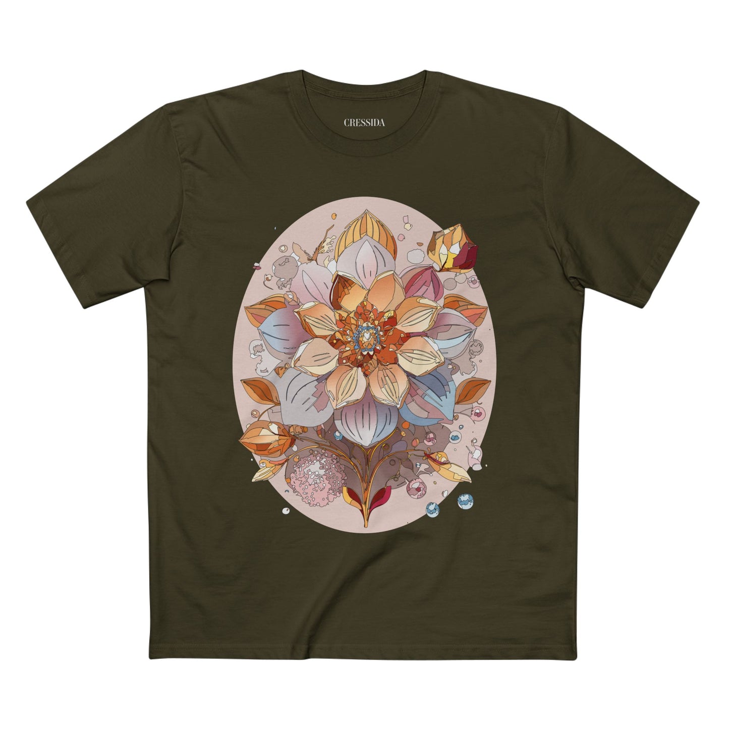 Floral Shirt, Shirt with Flower, Tee Shirt with Antique Flower