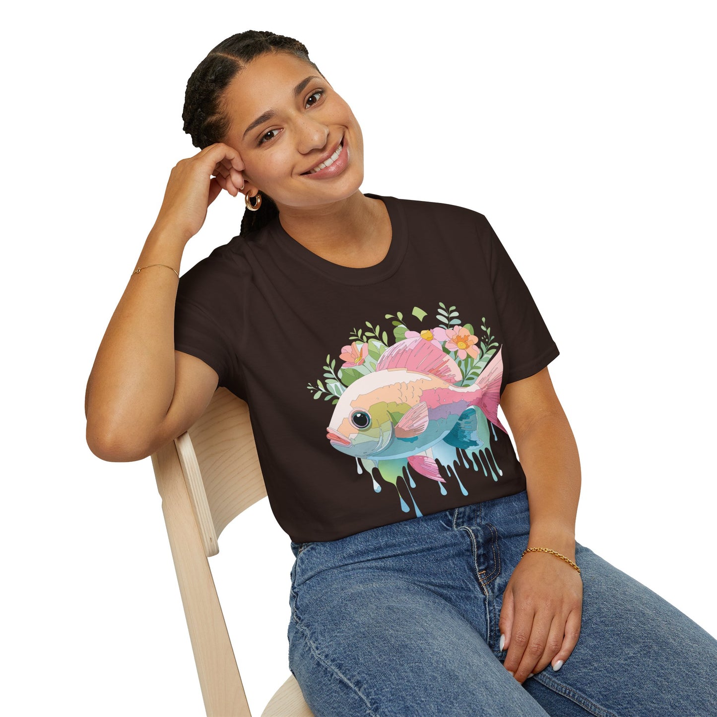 Fish Art Design Shirt, T Shirt with Fish, Graphic Shirt, Tee Shirt with Graphic Design, Shirt with Fish Graphic Art