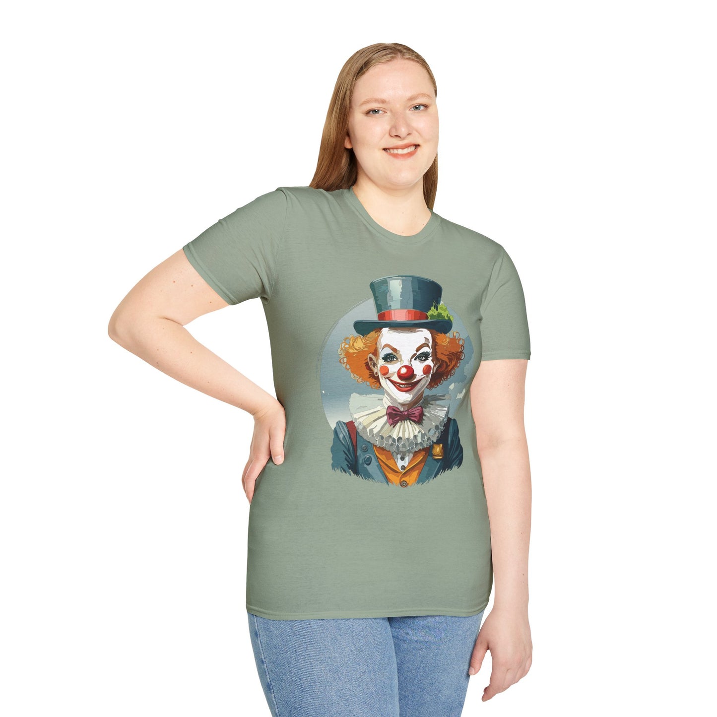 Clown Shirt, T Shirt with Clown, Funny Man Shirt, Tee Shirt with Funny Man, Circus Shirt, Shirt with Circus, Scary Man Shirt, Shirt with Scary Man