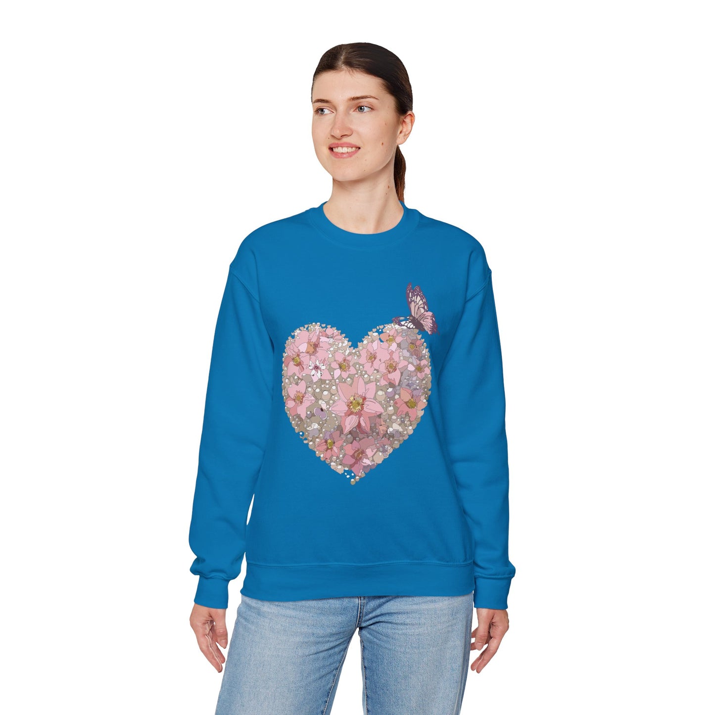 Floral Heart Sweatshirt, Floral Love Sweatshirt, Valentine's Day Sweatshirt, Heart Floral Sweatshirt