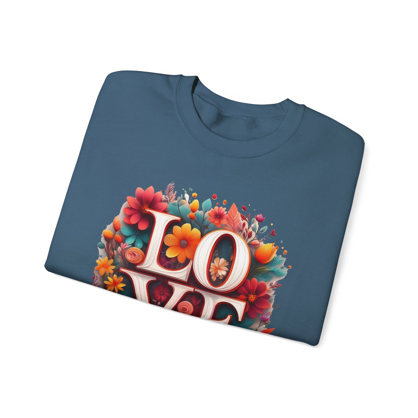 Floral Love Sweatshirt, Valentine's Day Sweatshirt, Love Flower Sweatshirt