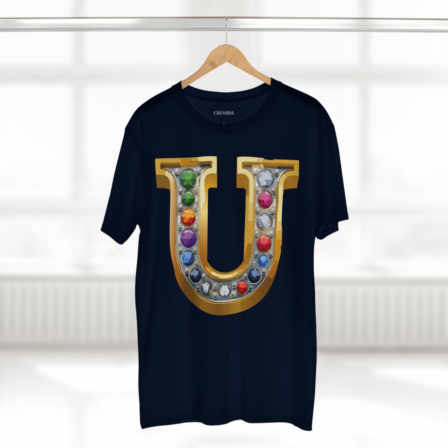 Letter Shirt, Shirt with Letters, Tee Shirt with Gold Letters