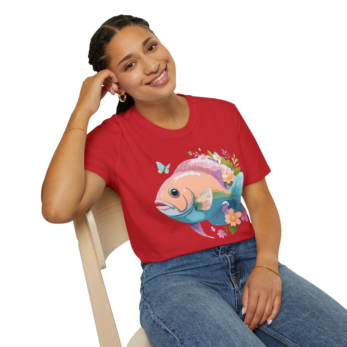 Fish Art Design Shirt, T Shirt with Fish, Graphic Shirt, Tee Shirt with Graphic Design, Shirt with Fish Graphic Art