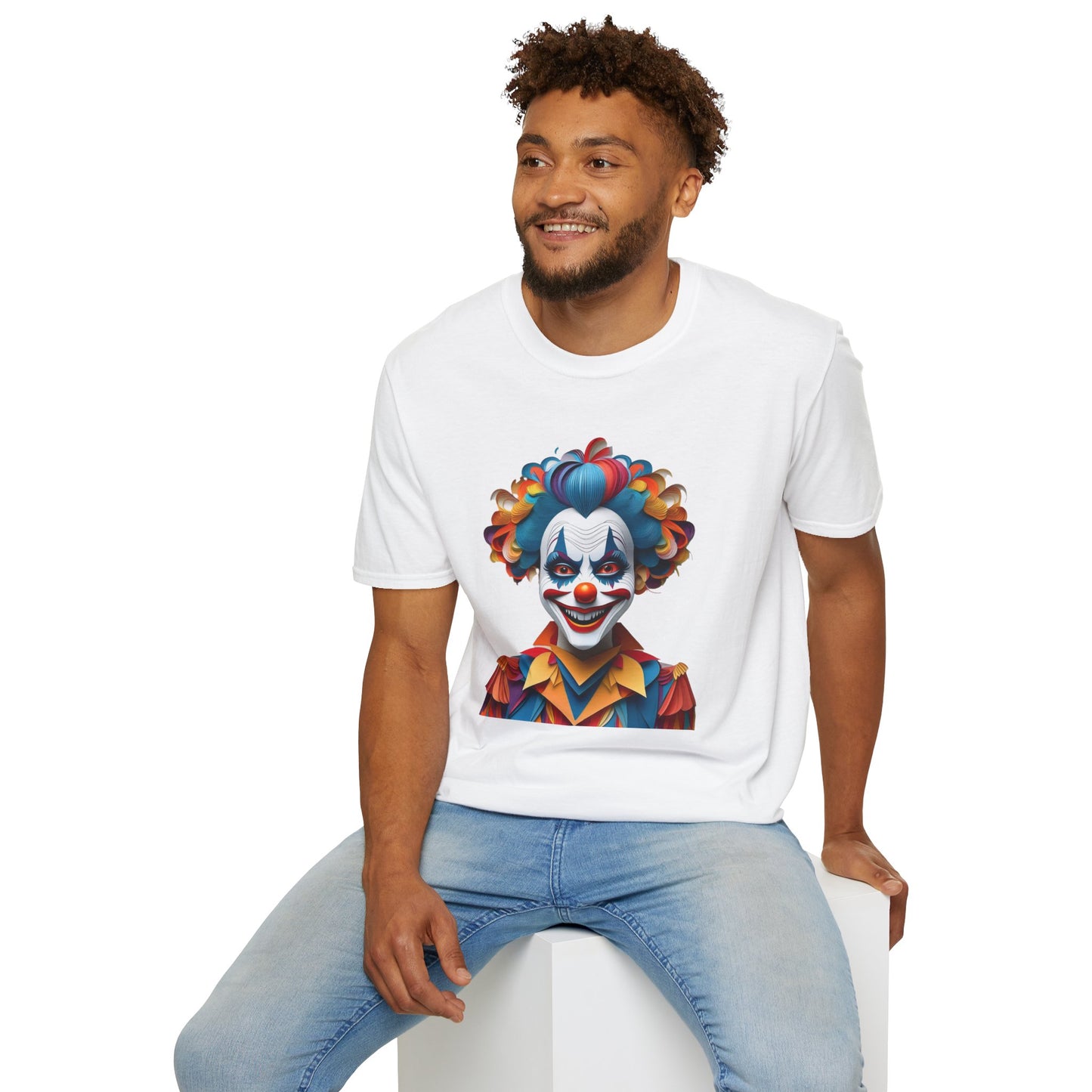 Clown Shirt, T Shirt with Clown, Funny Man Shirt, Tee Shirt with Funny Man, Circus Shirt, Shirt with Circus, Scary Man Shirt, Shirt with Scary Man