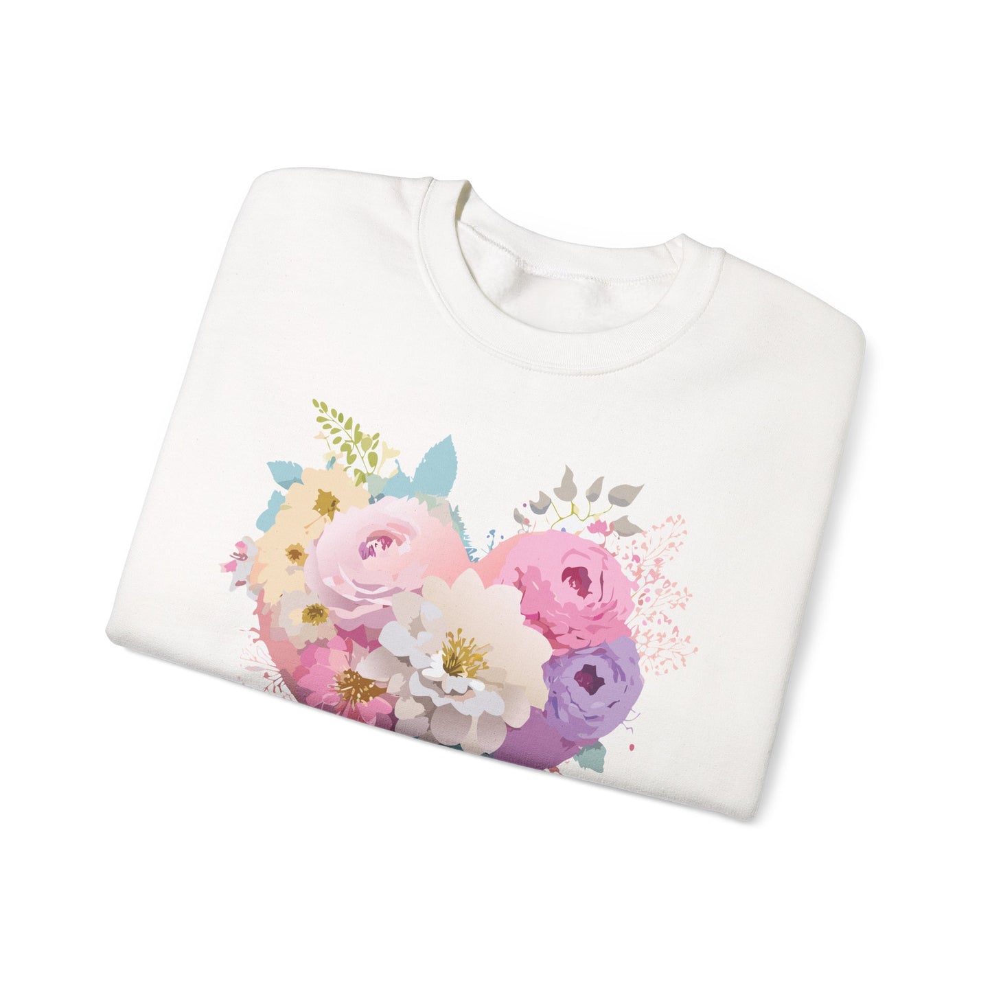 Floral Heart Sweatshirt, Floral Love Sweatshirt, Valentine's Day Sweatshirt, Heart Floral Sweatshirt