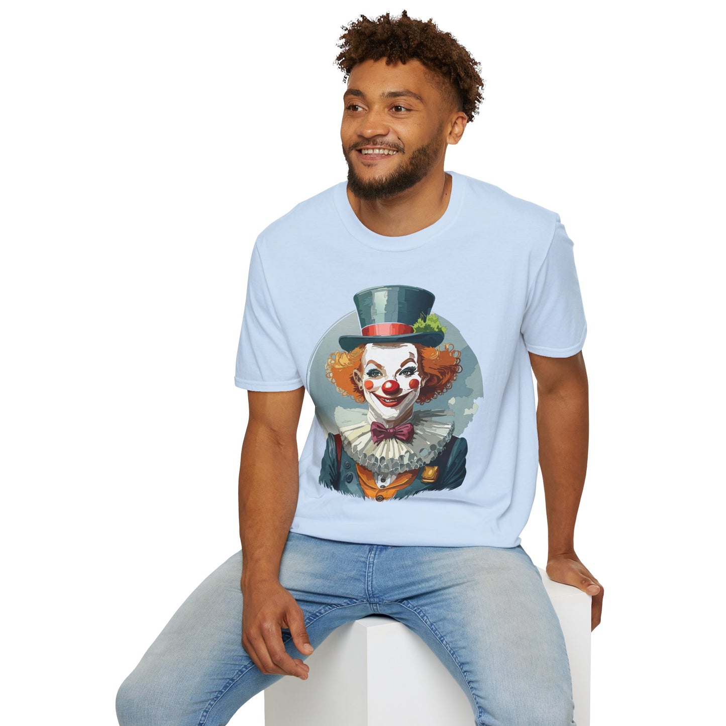 Clown Shirt, T Shirt with Clown, Funny Man Shirt, Tee Shirt with Funny Man, Circus Shirt, Shirt with Circus, Scary Man Shirt, Shirt with Scary Man