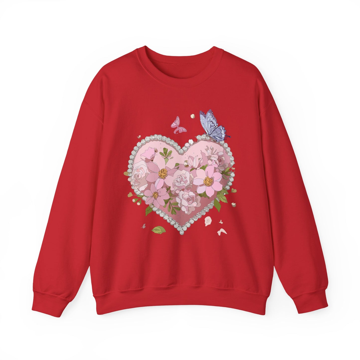Floral Heart Sweatshirt, Floral Love Sweatshirt, Valentine's Day Sweatshirt, Heart Floral Sweatshirt
