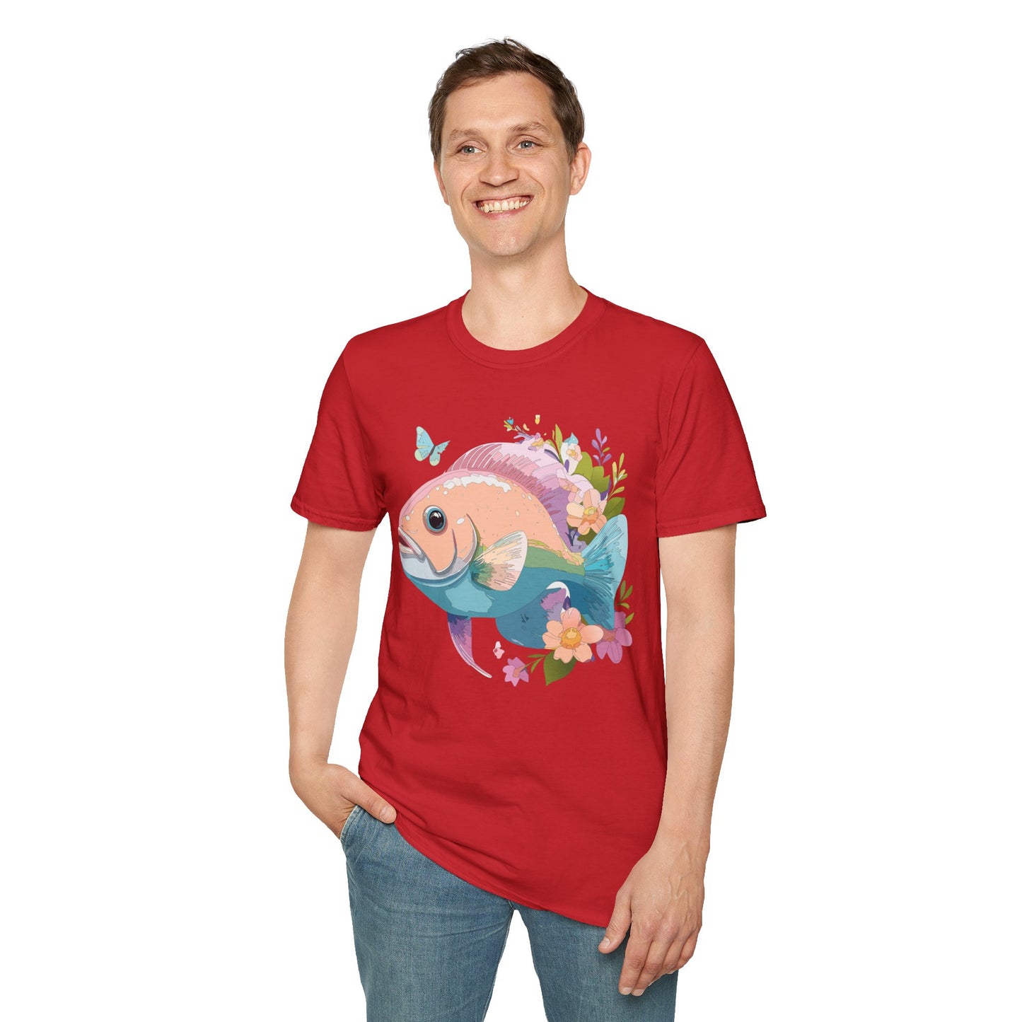 Fish Art Design Shirt, T Shirt with Fish, Graphic Shirt, Tee Shirt with Graphic Design, Shirt with Fish Graphic Art
