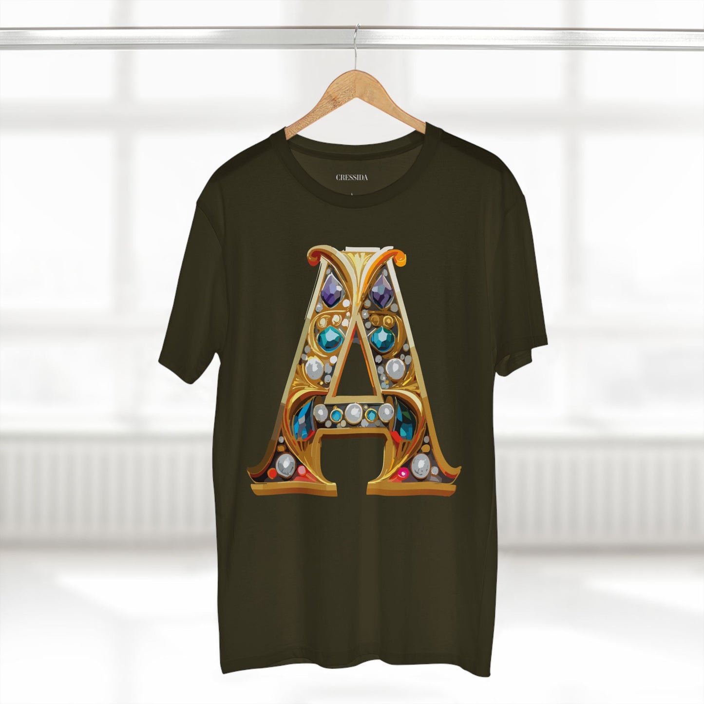 Letter Shirt, Shirt with Letters, Tee Shirt with Gold Letters