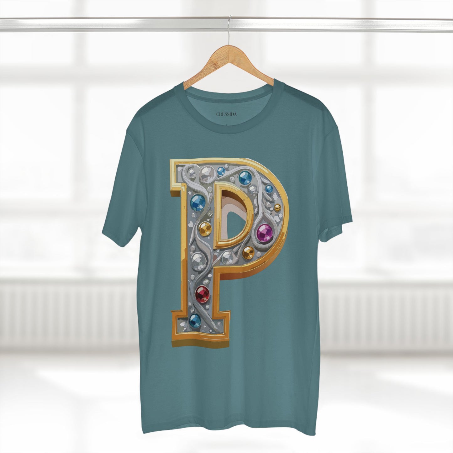 Letter Shirt, Shirt with Letters, Tee Shirt with Gold Letters