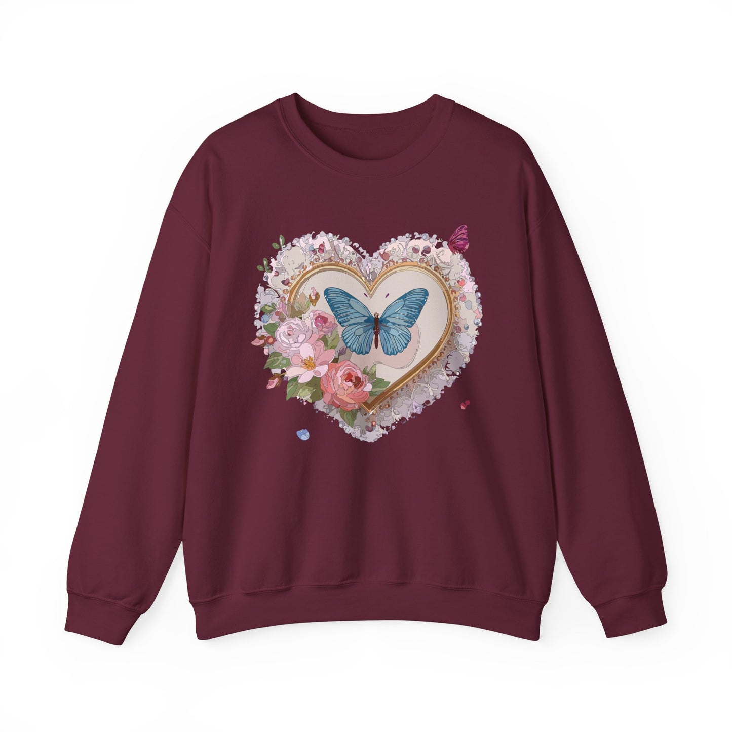 Floral Heart Sweatshirt, Floral Love Sweatshirt, Valentine's Day Sweatshirt, Heart Floral Sweatshirt