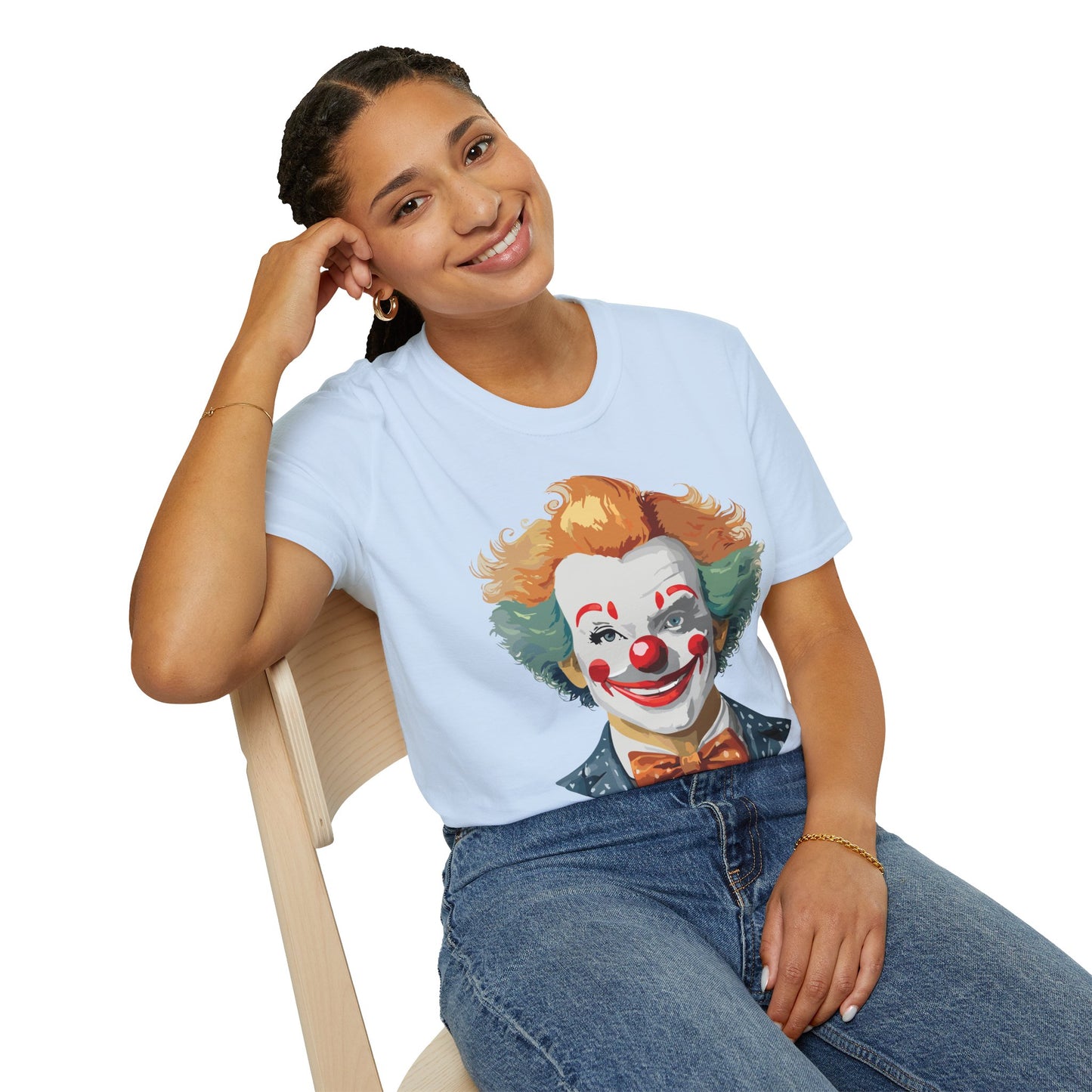 Clown Shirt, T Shirt with Clown, Funny Man Shirt, Tee Shirt with Funny Man, Circus Shirt, Shirt with Circus, Scary Man Shirt, Shirt with Scary Man