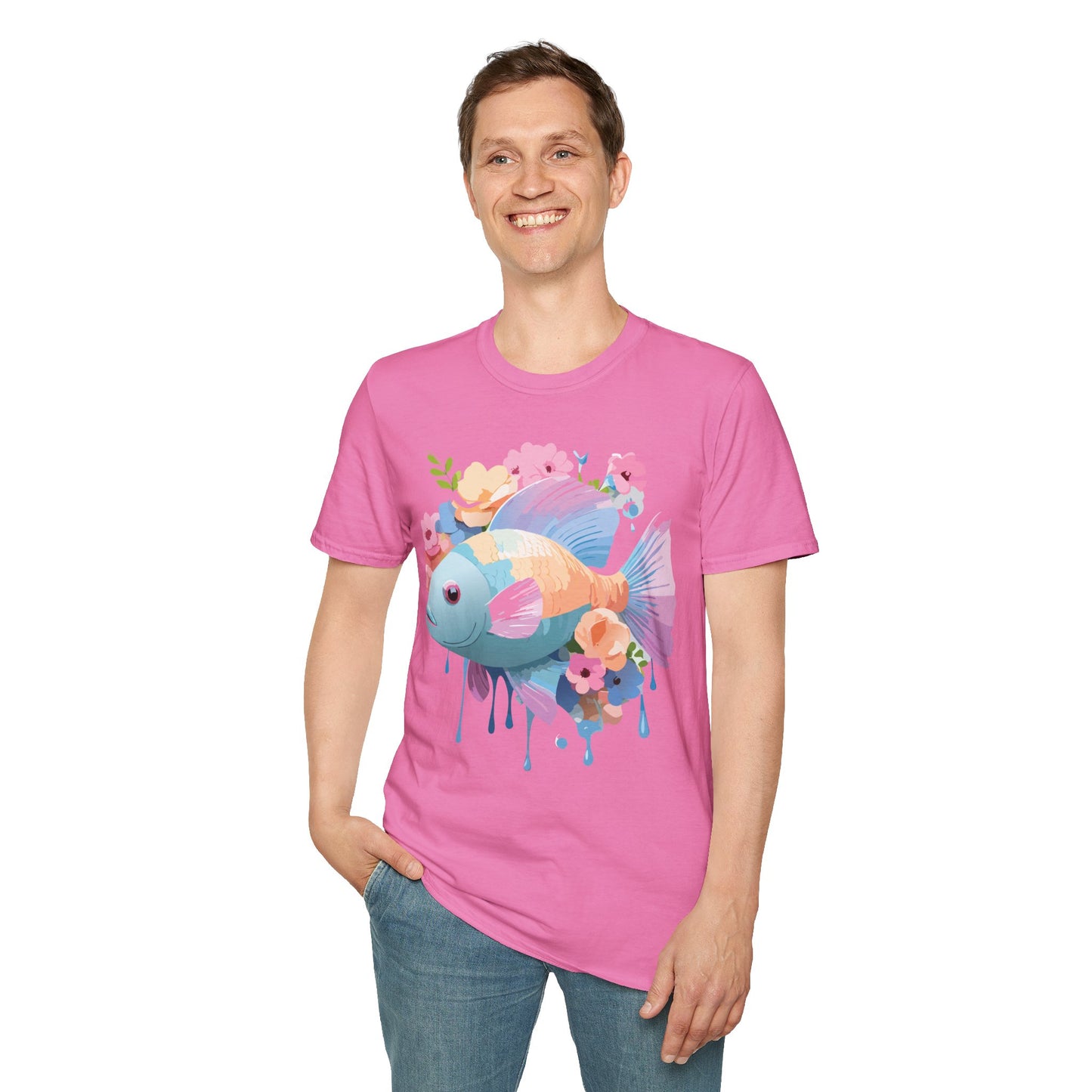 Fish Art Design Shirt, T Shirt with Fish, Graphic Shirt, Tee Shirt with Graphic Design, Shirt with Fish Graphic Art