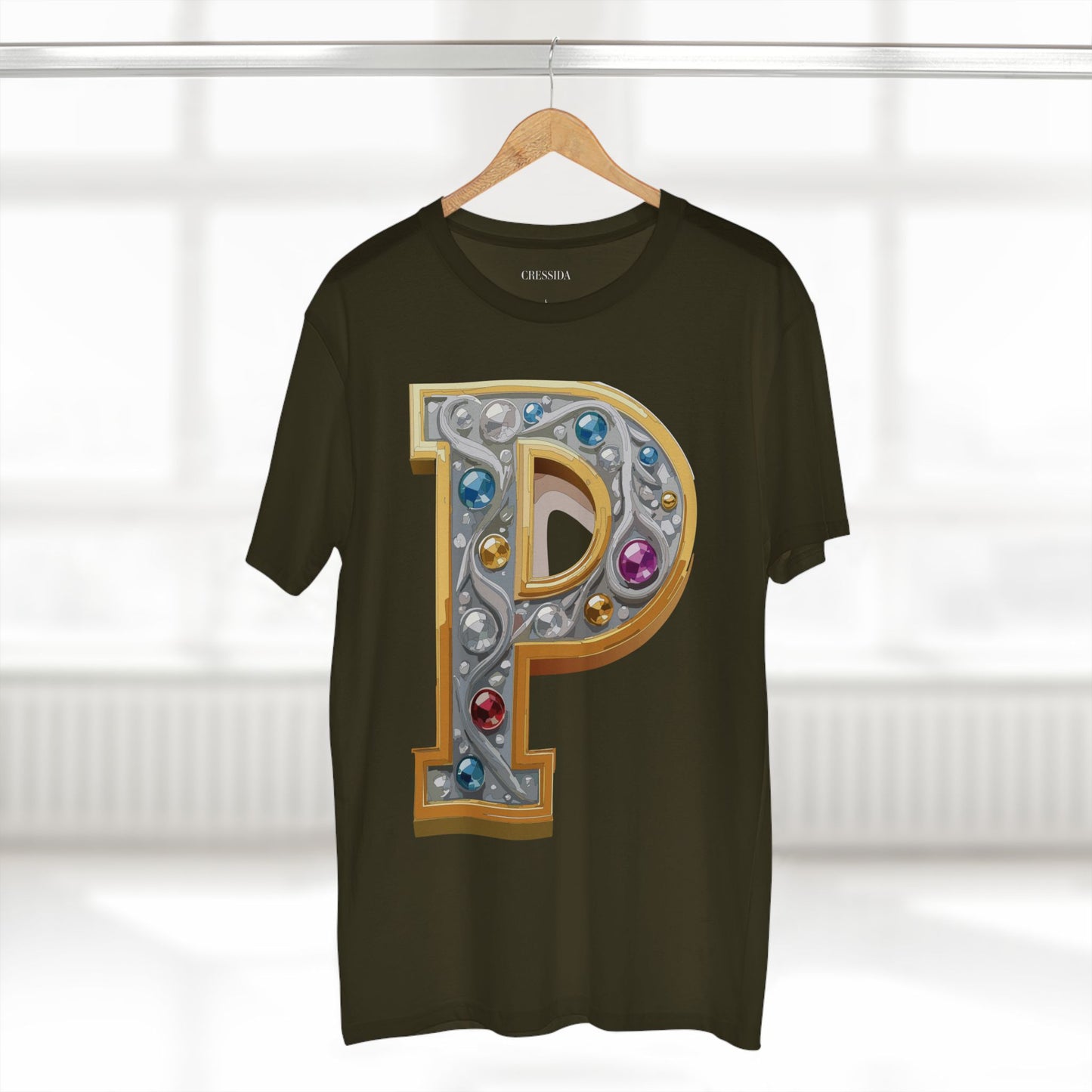 Letter Shirt, Shirt with Letters, Tee Shirt with Gold Letters