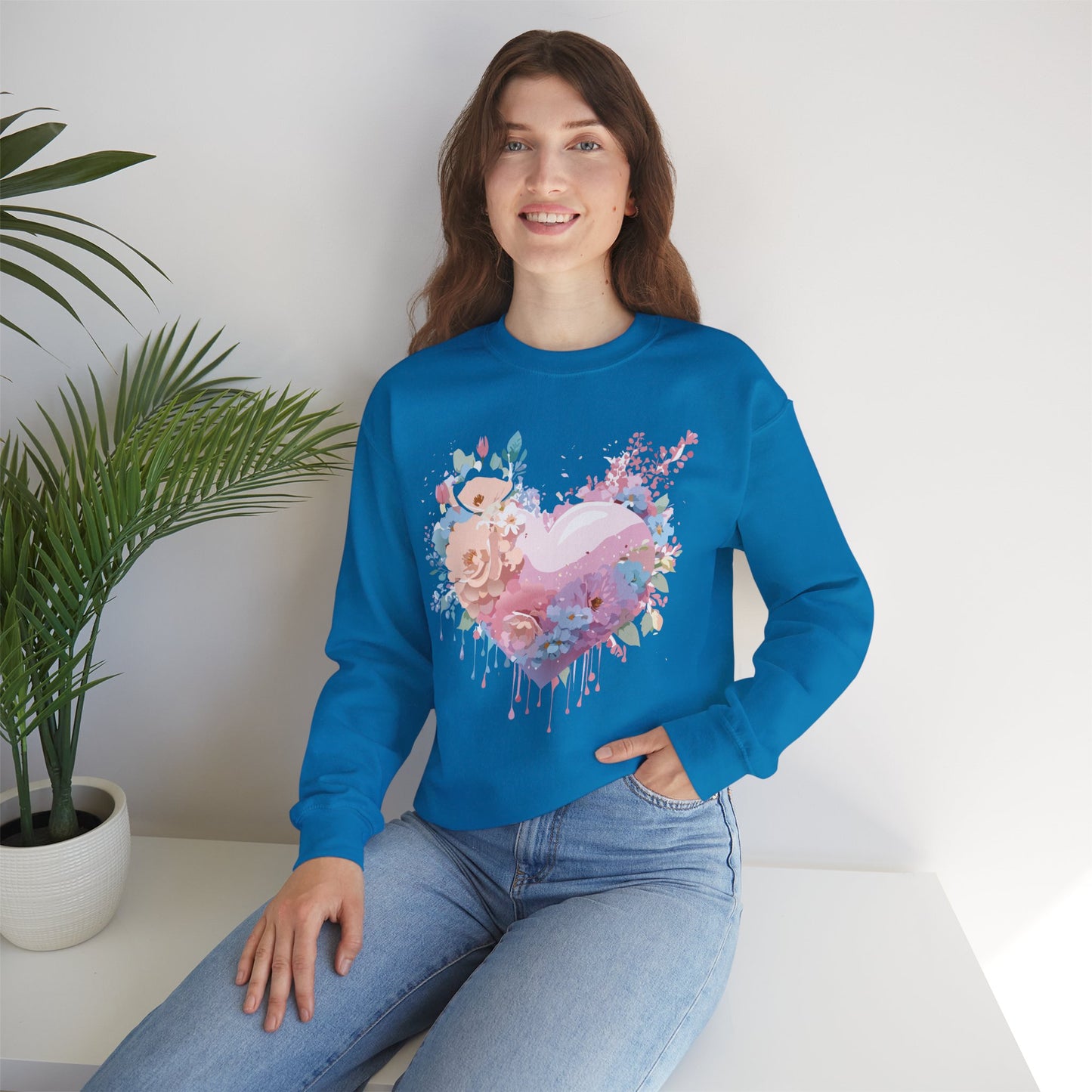 Floral Heart Sweatshirt, Floral Love Sweatshirt, Valentine's Day Sweatshirt, Heart Floral Sweatshirt