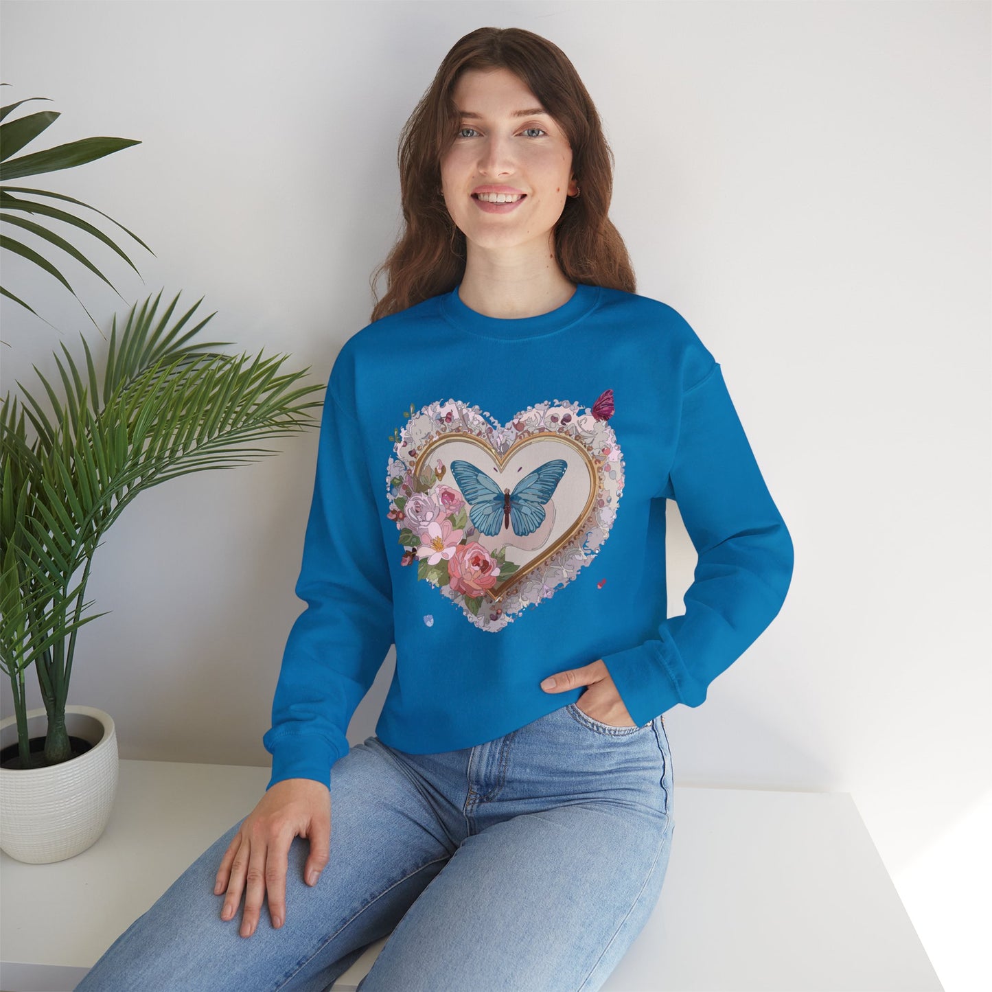 Floral Heart Sweatshirt, Floral Love Sweatshirt, Valentine's Day Sweatshirt, Heart Floral Sweatshirt