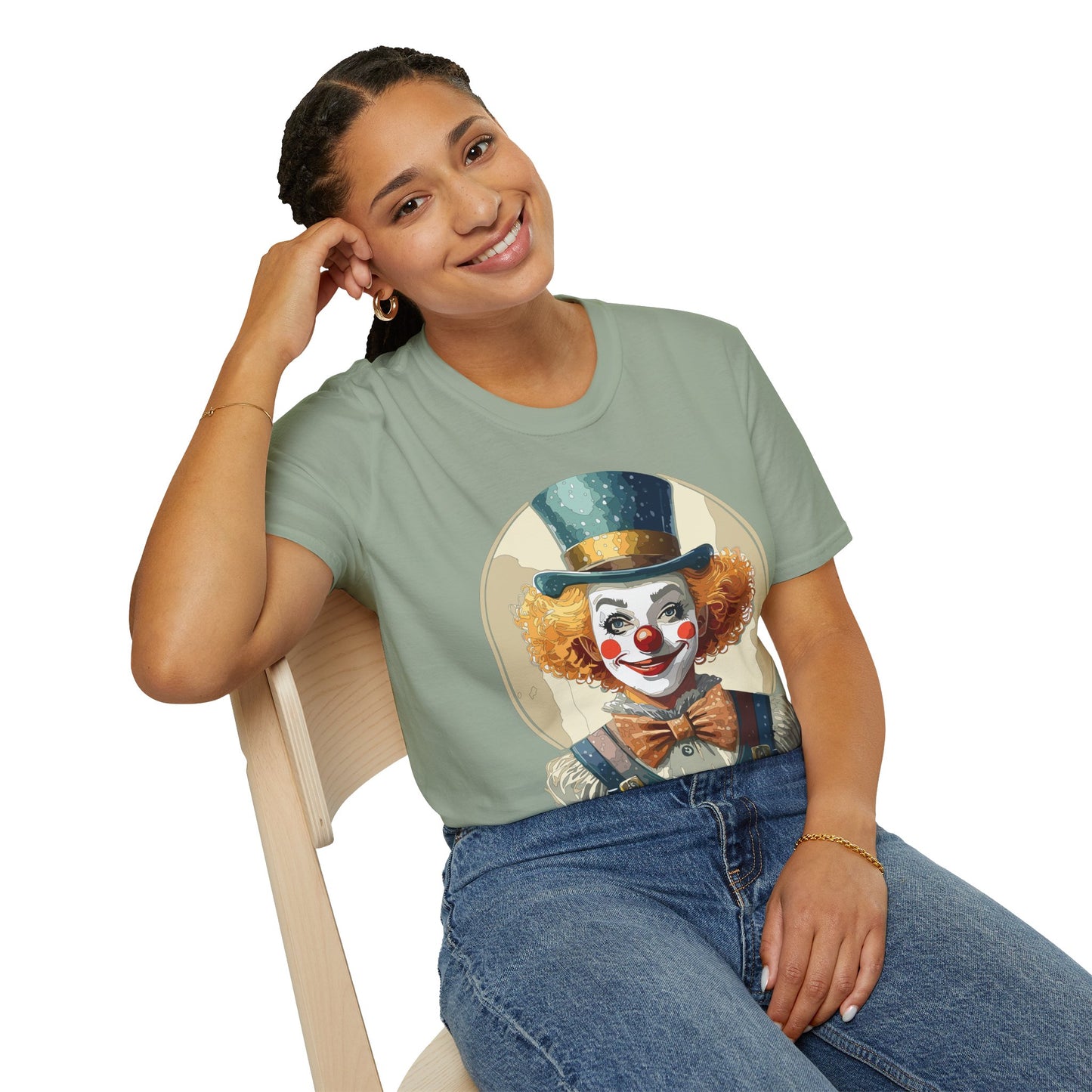 Clown Shirt, T Shirt with Clown, Funny Man Shirt, Tee Shirt with Funny Man, Circus Shirt, Shirt with Circus, Scary Man Shirt, Shirt with Scary Man